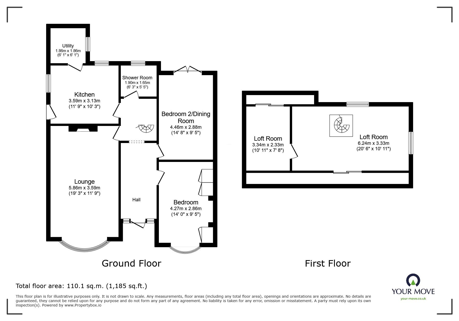Floorplan of 2 bedroom Semi Detached Bungalow for sale, Thorntree Close, Goole, East Yorkshire, DN14