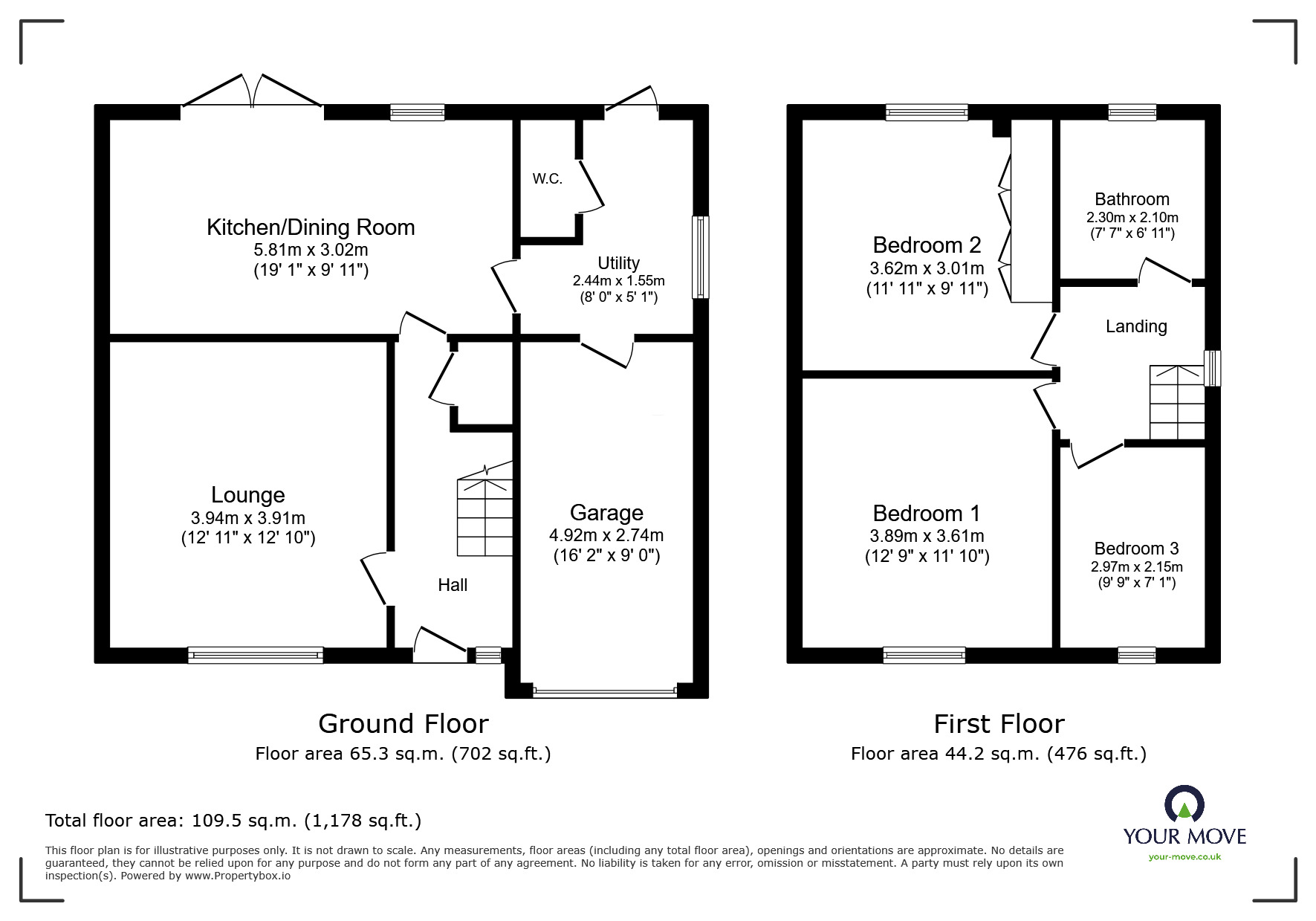 Floorplan of 3 bedroom Semi Detached House for sale, Willow Garth, Pollington, East Yorkshire, DN14