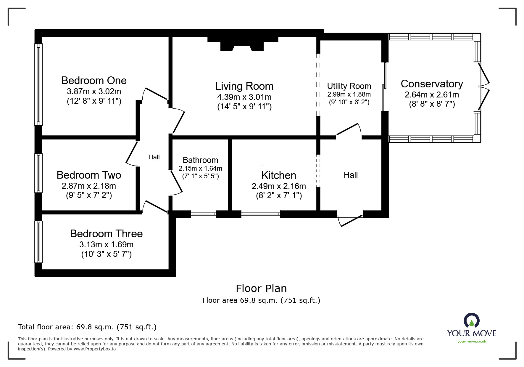 Floorplan of 3 bedroom Semi Detached Bungalow for sale, Harfry Walk, Goole, DN14