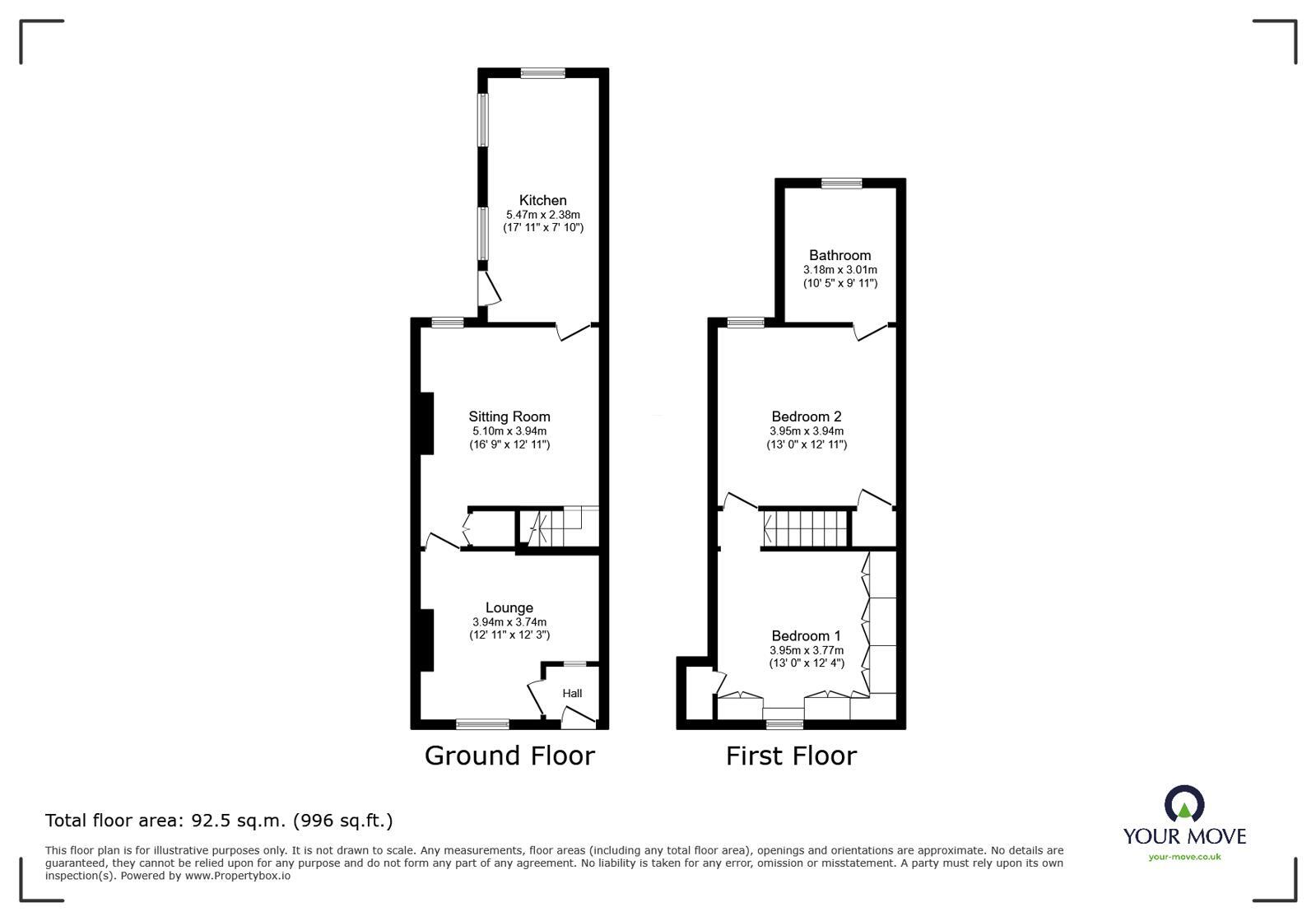 Floorplan of 2 bedroom Mid Terrace House for sale, Elsie Street, Goole, East Yorkshire, DN14