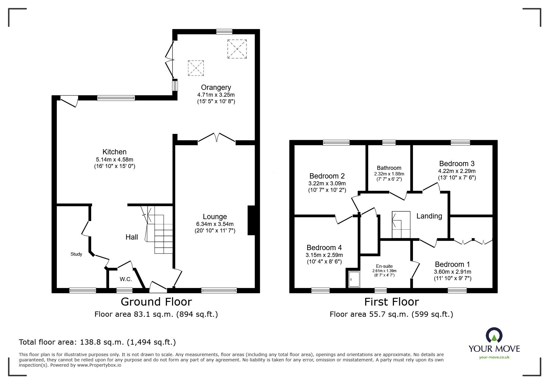 Floorplan of 4 bedroom Detached House for sale, Hopyard Court, East Yorkshire, DN14