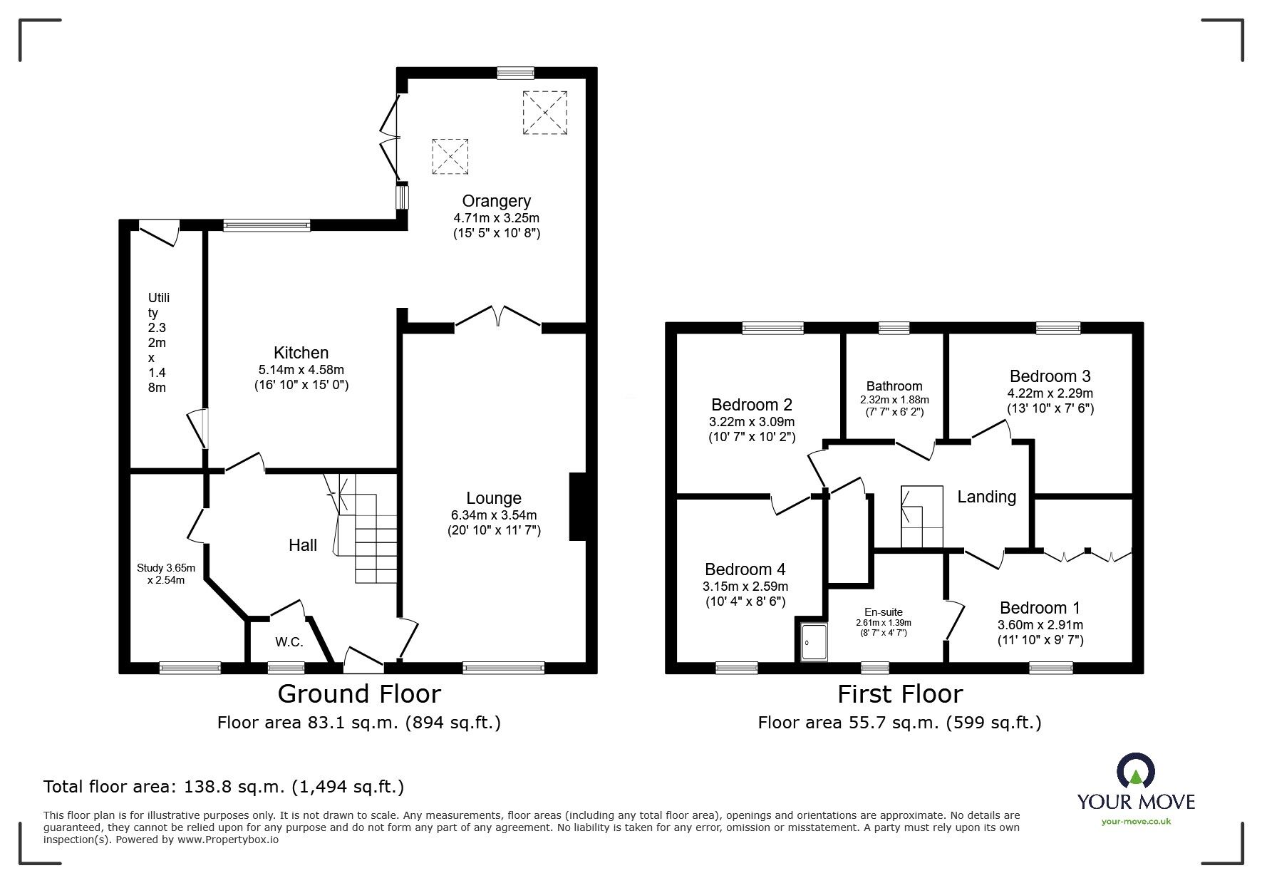 Floorplan of 4 bedroom Detached House for sale, Hopyard Court, East Yorkshire, DN14