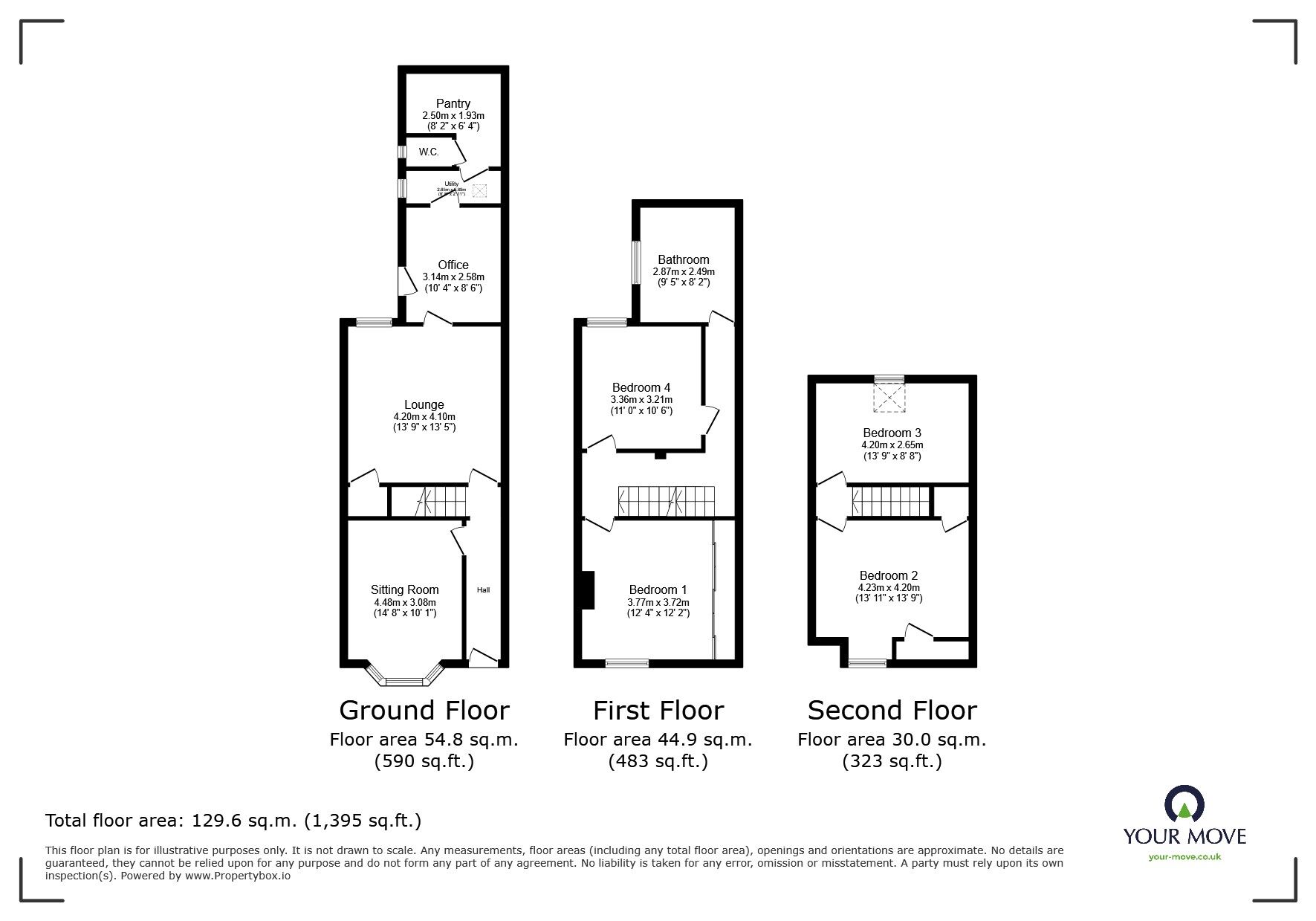 Floorplan of 4 bedroom Mid Terrace House for sale, Marshfield Avenue, Goole, DN14