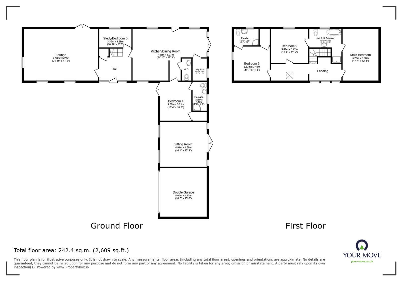 Floorplan of 5 bedroom Detached House for sale, Swinefleet, Goole, East Yorkshire, DN14