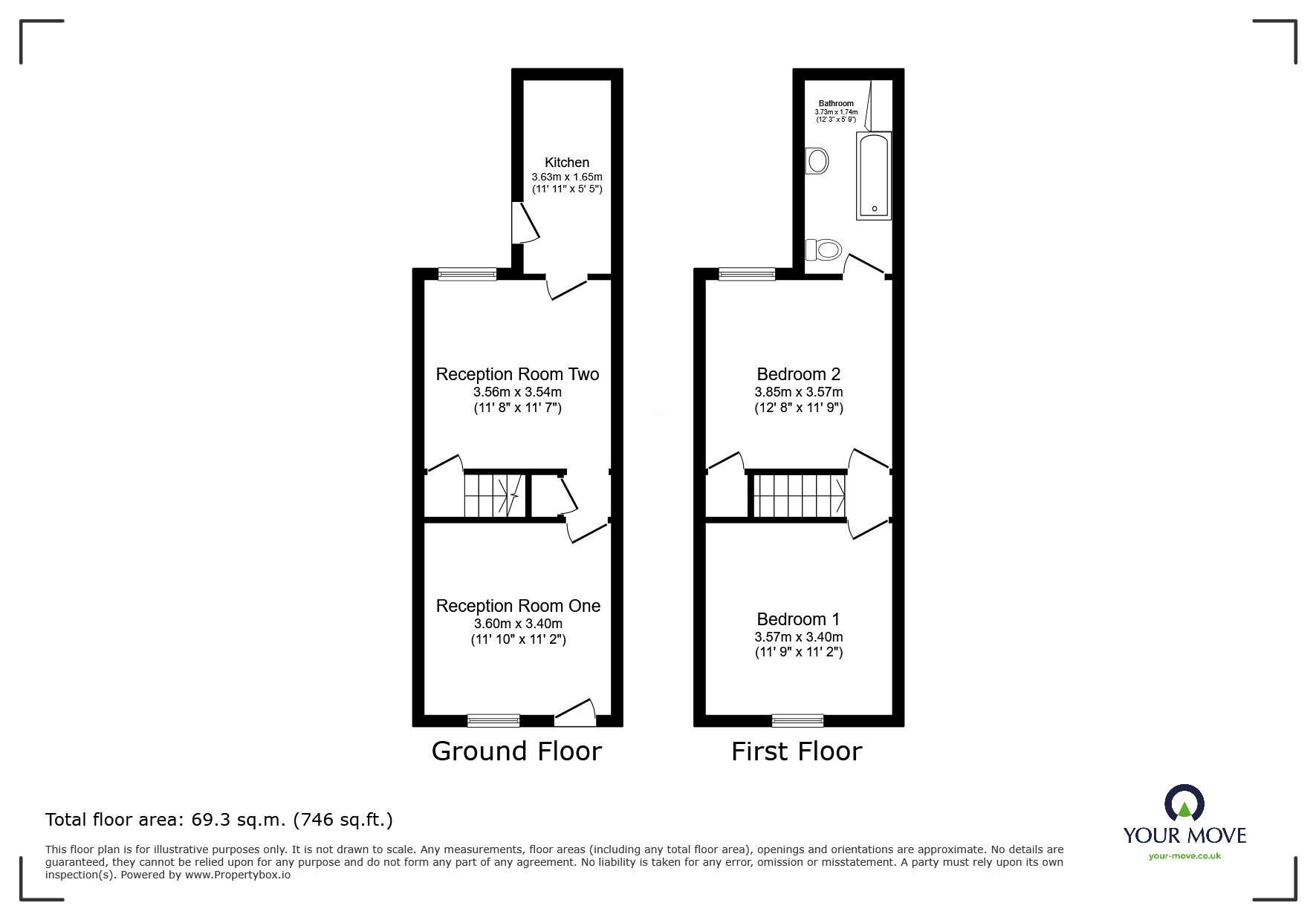 Floorplan of 2 bedroom Mid Terrace House for sale, Carlisle Street, Goole, East Yorkshire, DN14