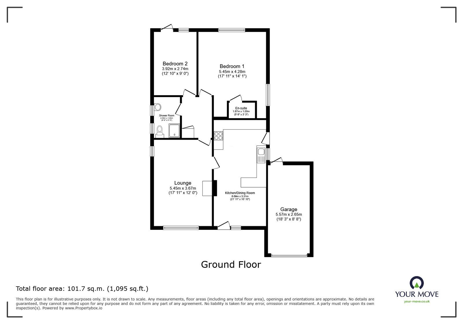 Floorplan of 2 bedroom Detached Bungalow for sale, Saffron Drive, Snaith, East Yorkshire, DN14