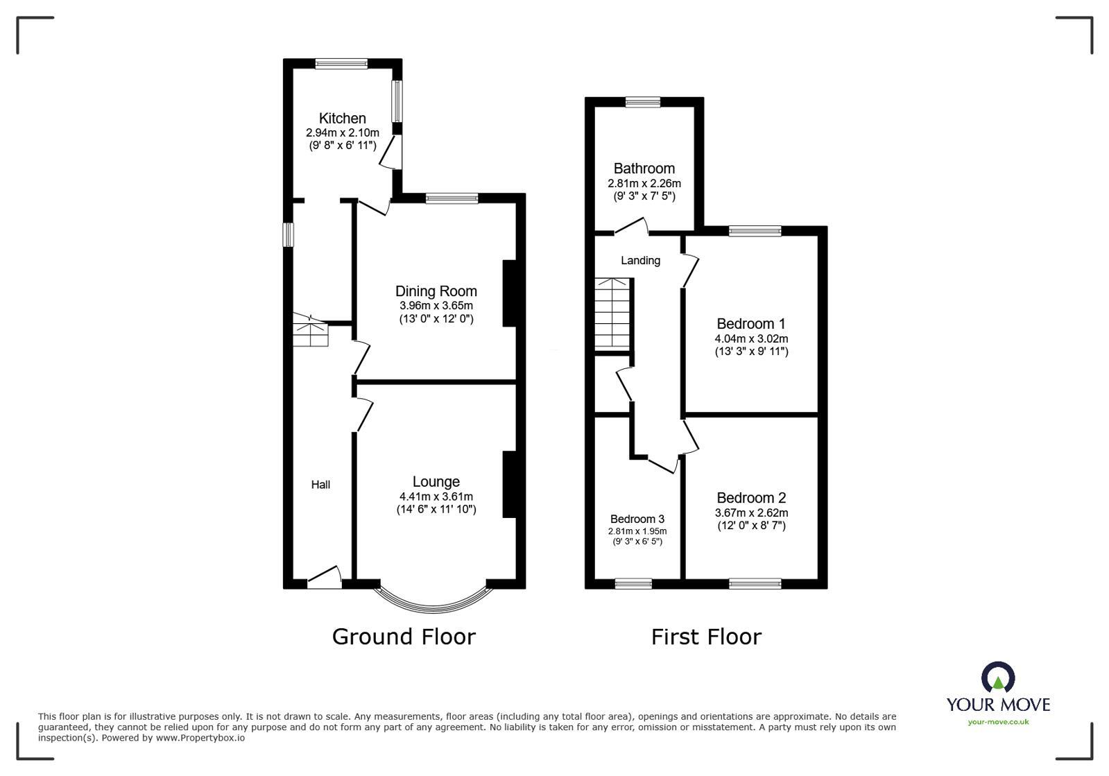 Floorplan of 3 bedroom Mid Terrace House for sale, Marshfield Road, Goole, East Yorkshire, DN14