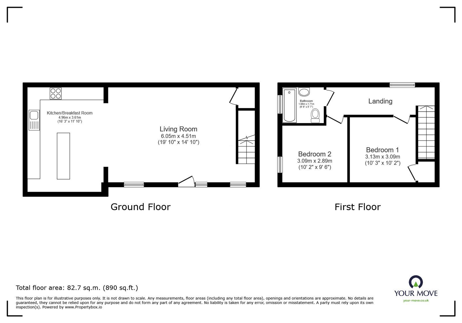 Floorplan of 2 bedroom Detached House for sale, Bridge Lane, Rawcliffe Bridge, East Yorkshire, DN14