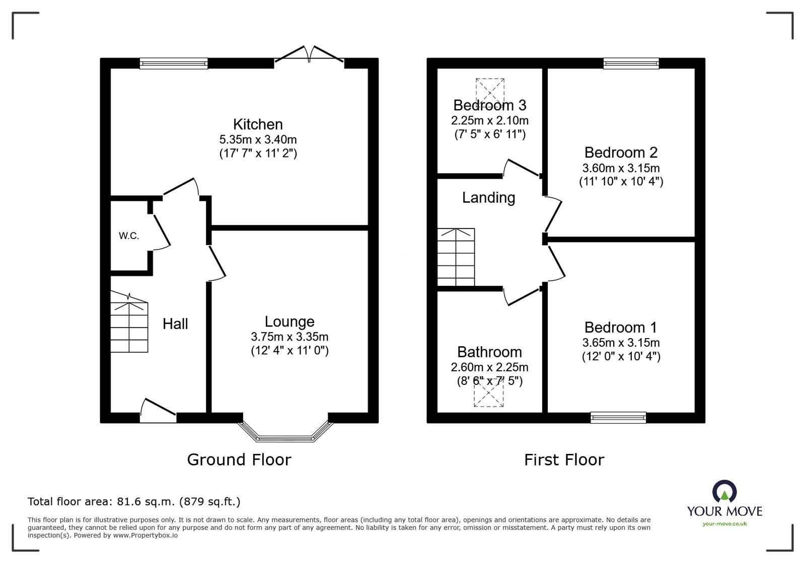 Floorplan of 3 bedroom Mid Terrace House for sale, Hilda Street, Goole, DN14
