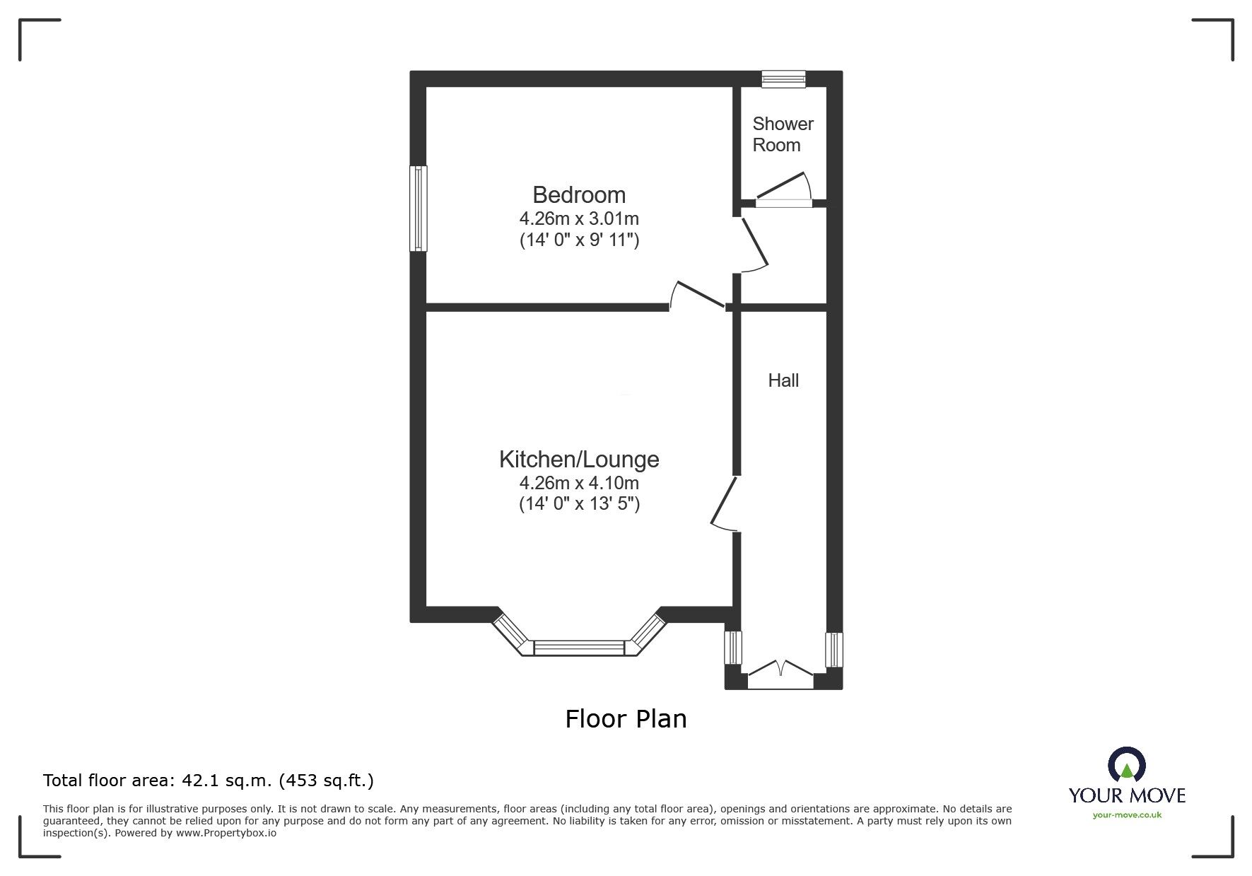 Floorplan of 1 bedroom Flat to rent, Burlington Crescent, Goole, East Riding of Yorkshi, DN14
