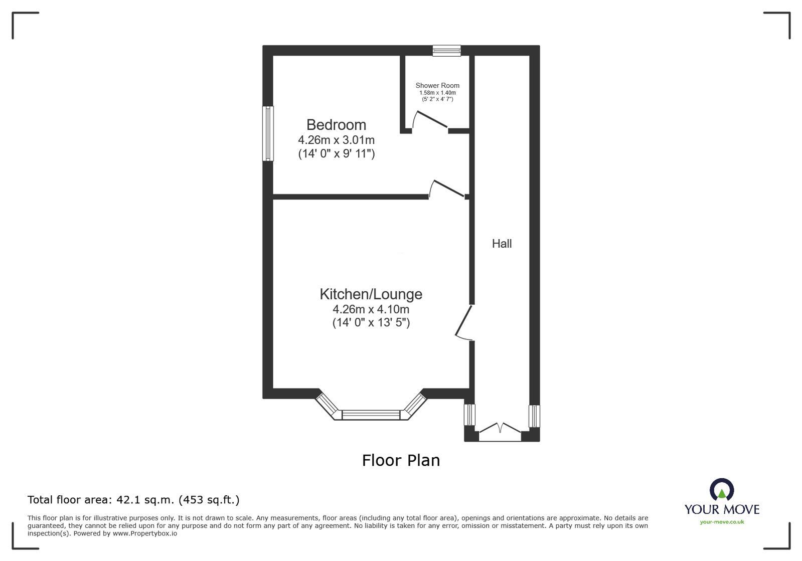 Floorplan of 1 bedroom Flat to rent, Burlington Crescent, Goole, East Riding of Yorkshi, DN14