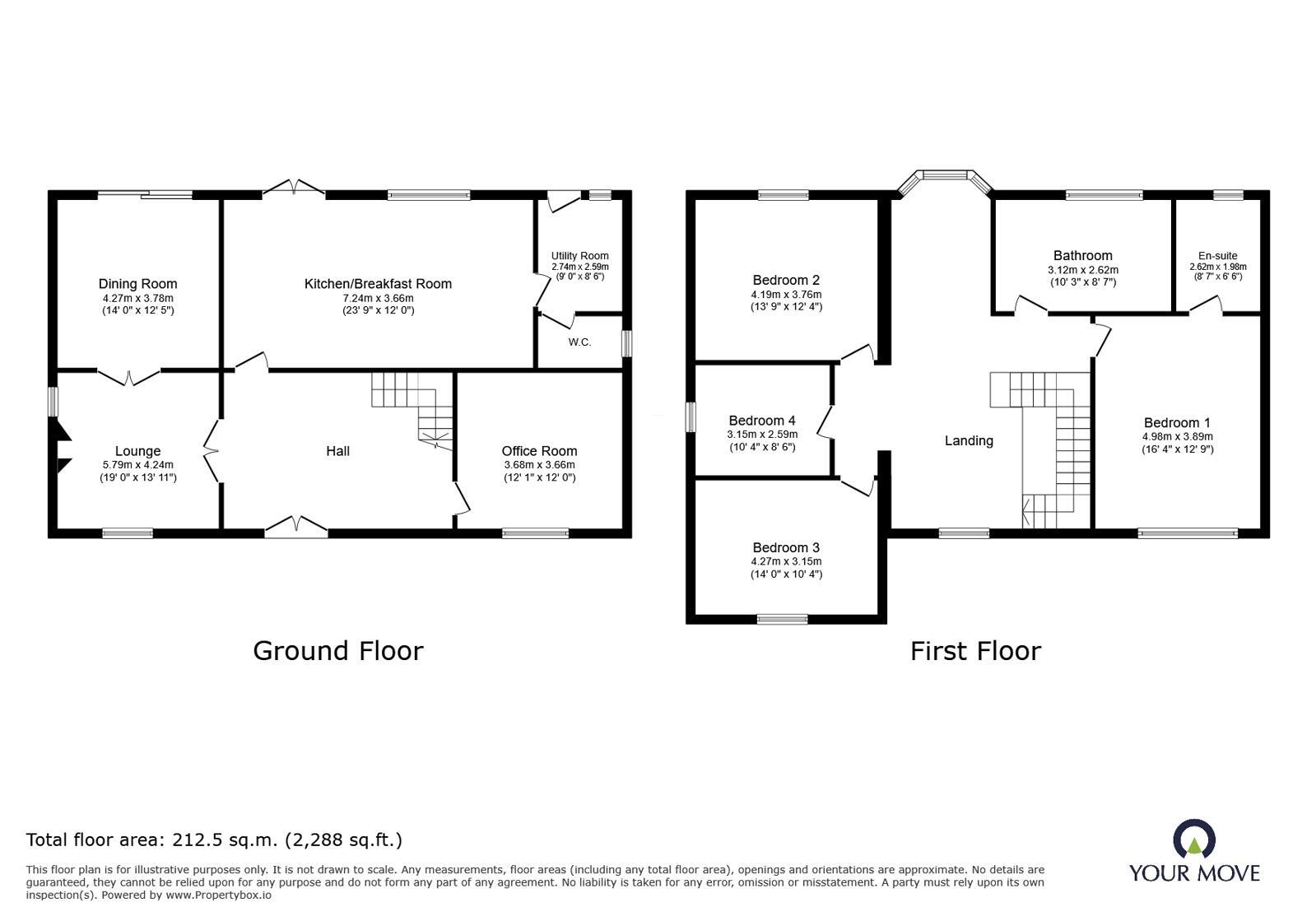 Floorplan of 4 bedroom Detached House for sale, Ferry Close, Hook, East Yorkshire, DN14