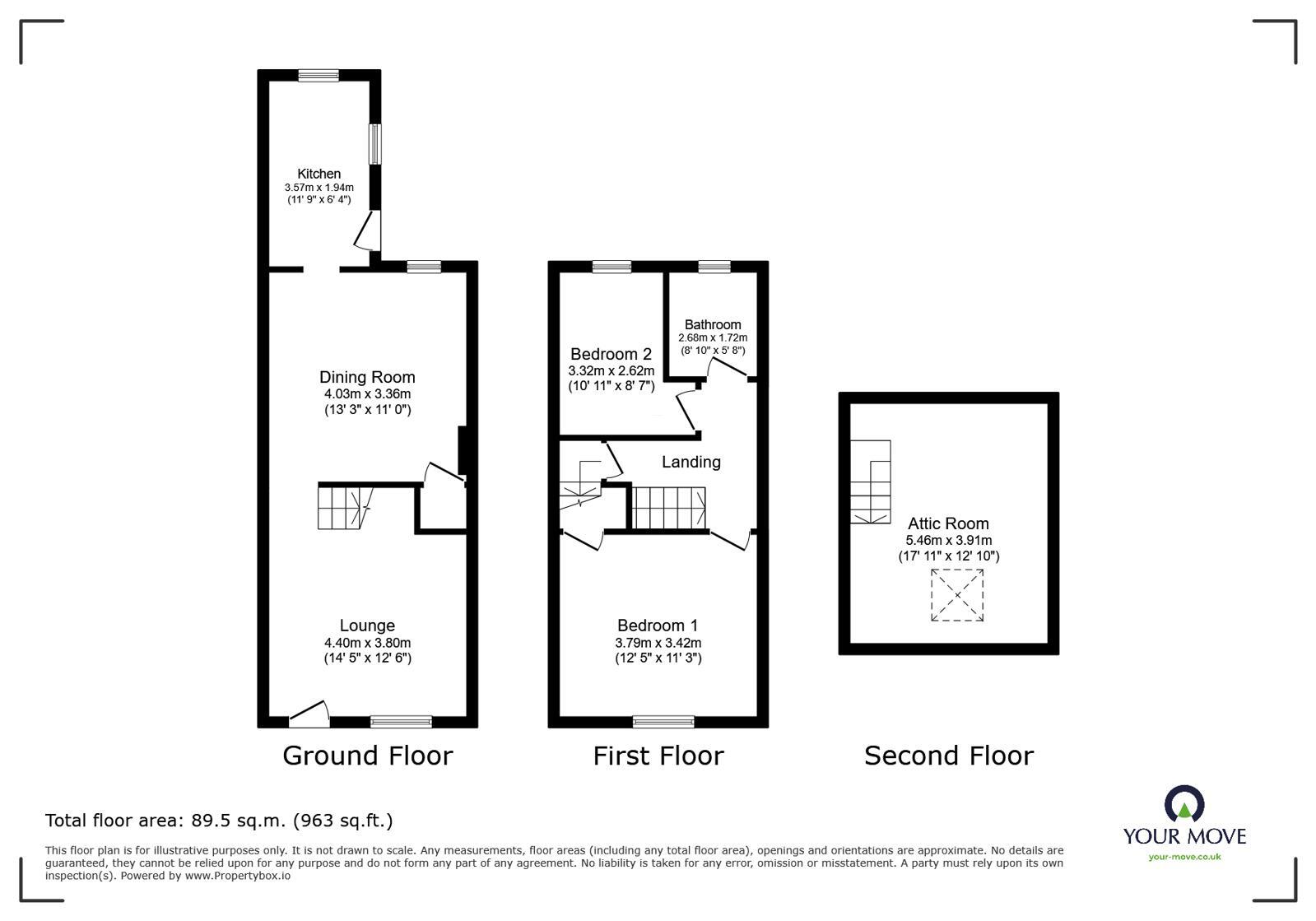 Floorplan of 3 bedroom Mid Terrace House for sale, Henry Street, Goole, East Yorkshire, DN14