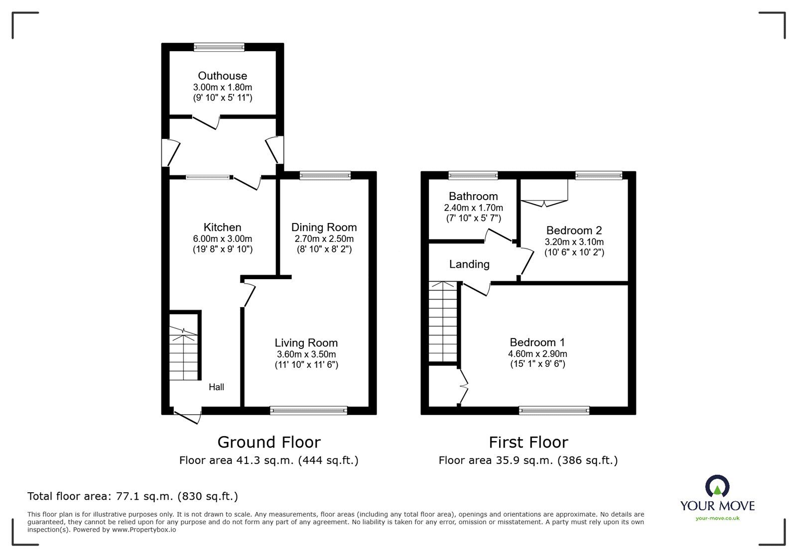 Floorplan of 2 bedroom Mid Terrace House for sale, Chiltern Road, Goole, East Yorkshire, DN14