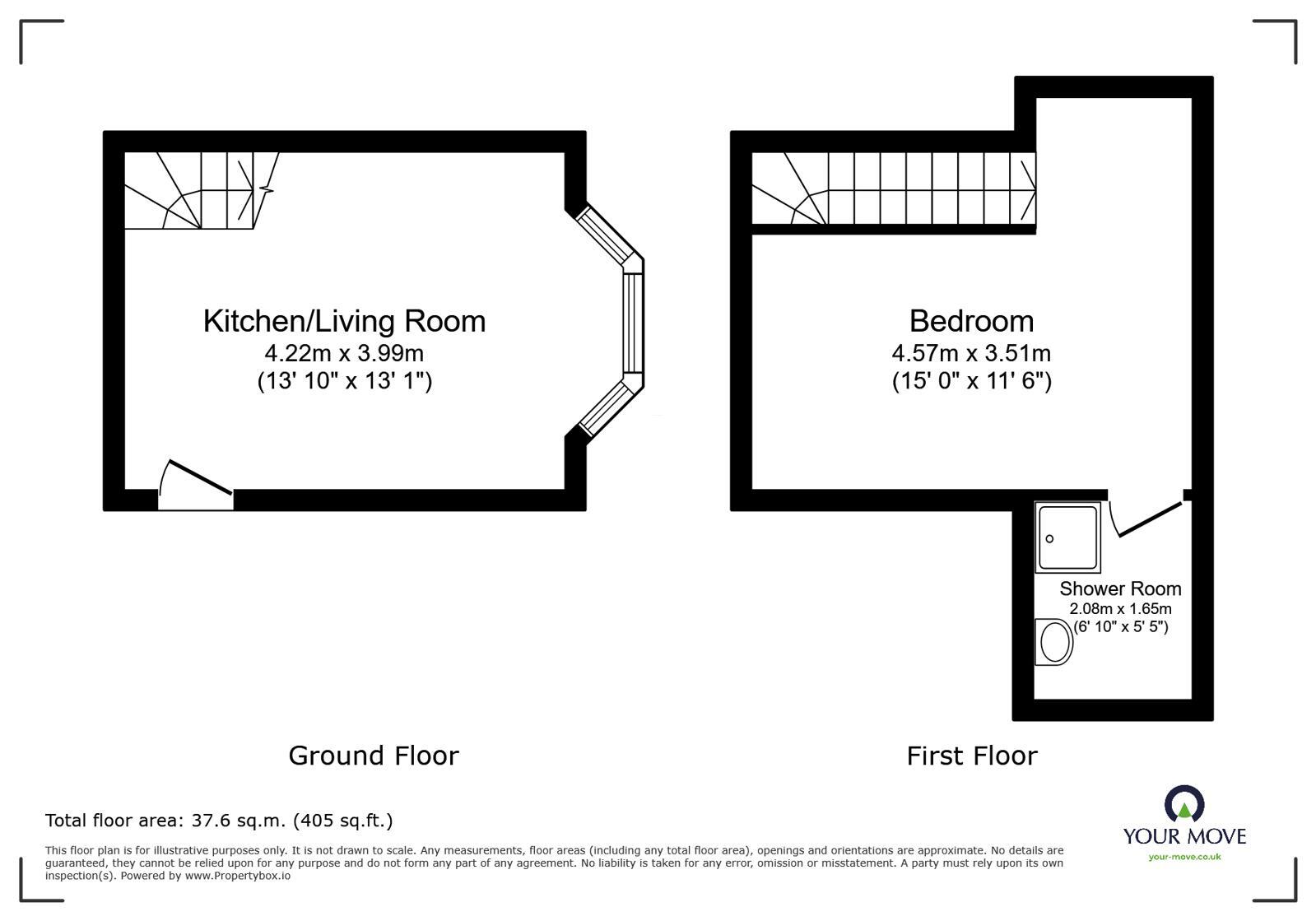 Floorplan of 1 bedroom Flat to rent, Burlington Crescent, Goole, East Riding of Yorkshi, DN14