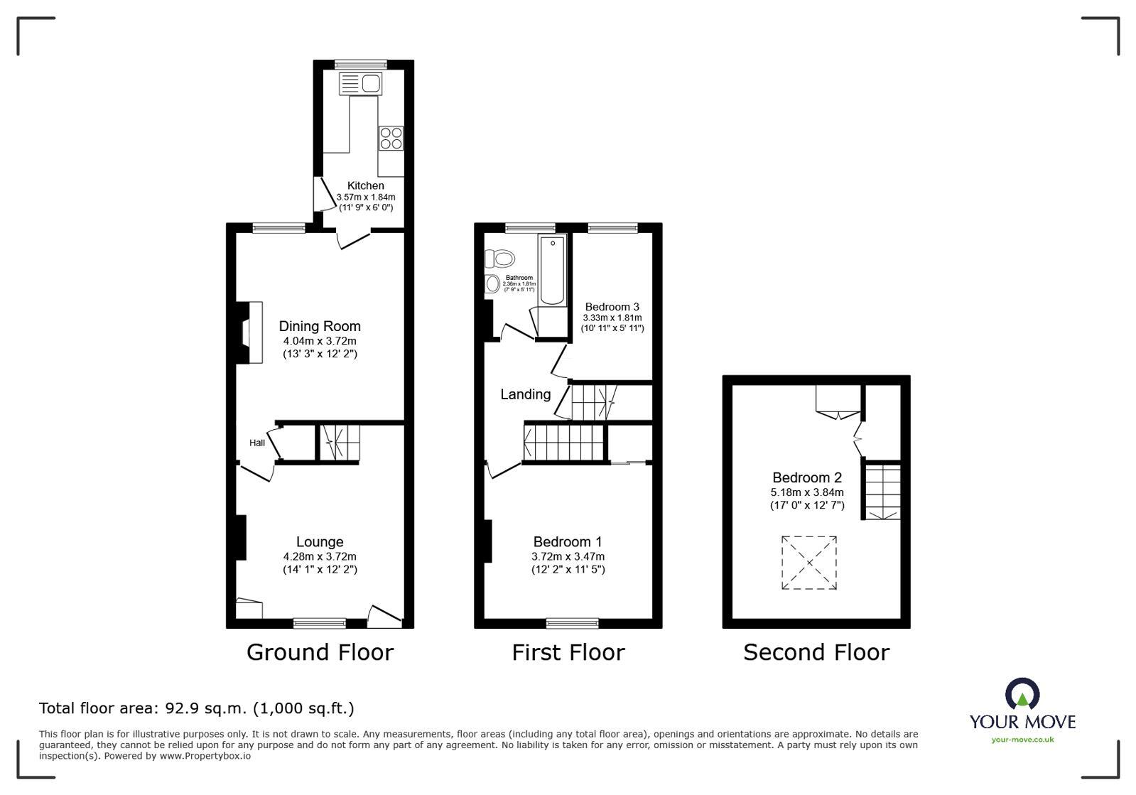 Floorplan of 3 bedroom Mid Terrace House for sale, Henry Street, Goole, East Yorkshire, DN14