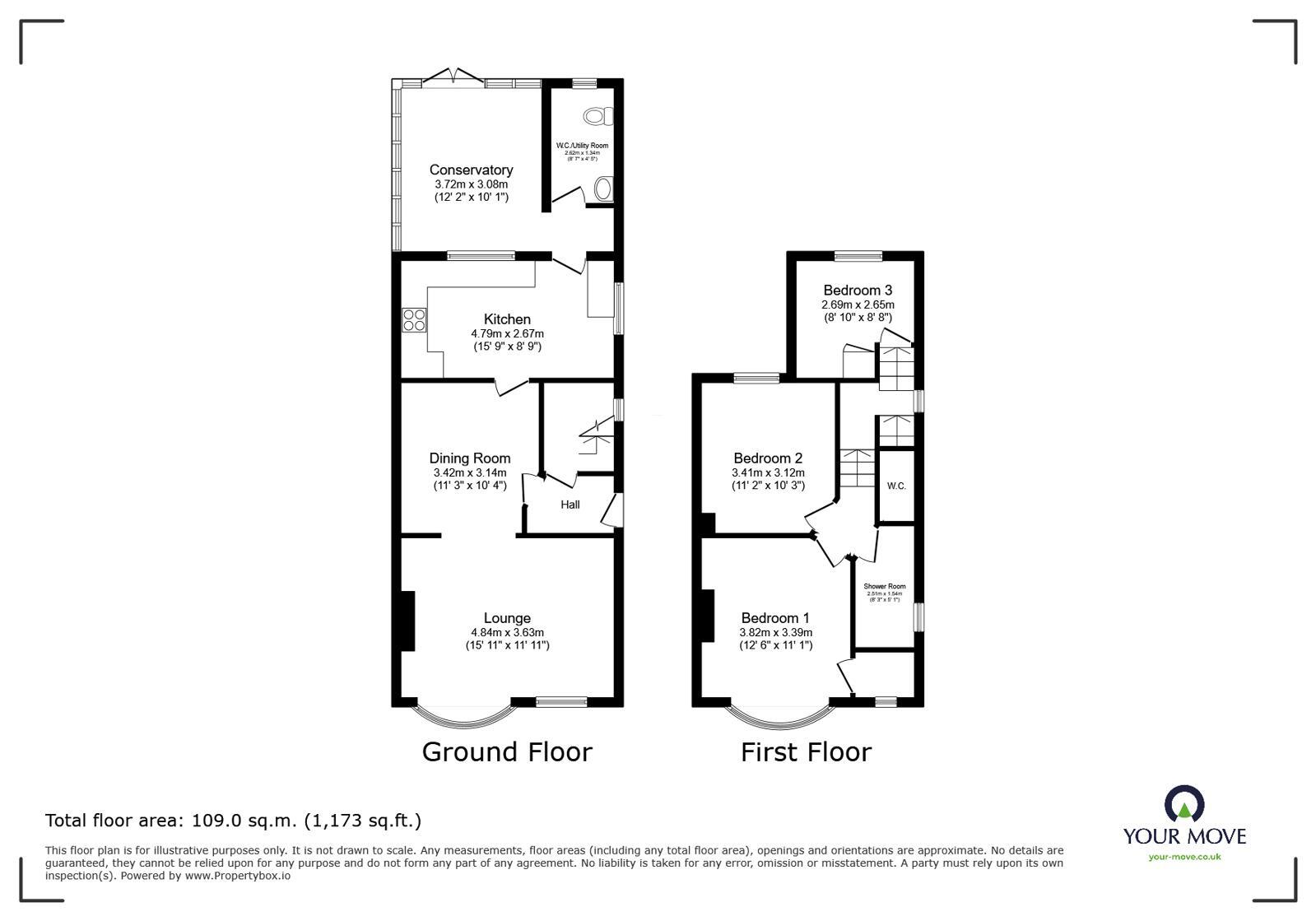 Floorplan of 3 bedroom Semi Detached House for sale, Rutland Road, Goole, East Yorkshire, DN14