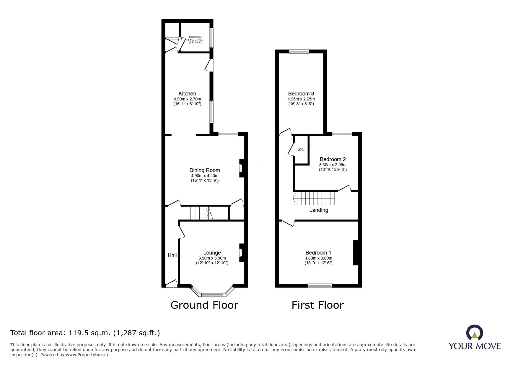 Floorplan of 3 bedroom Mid Terrace House for sale, Weatherill Street, Goole, East Yorkshire, DN14