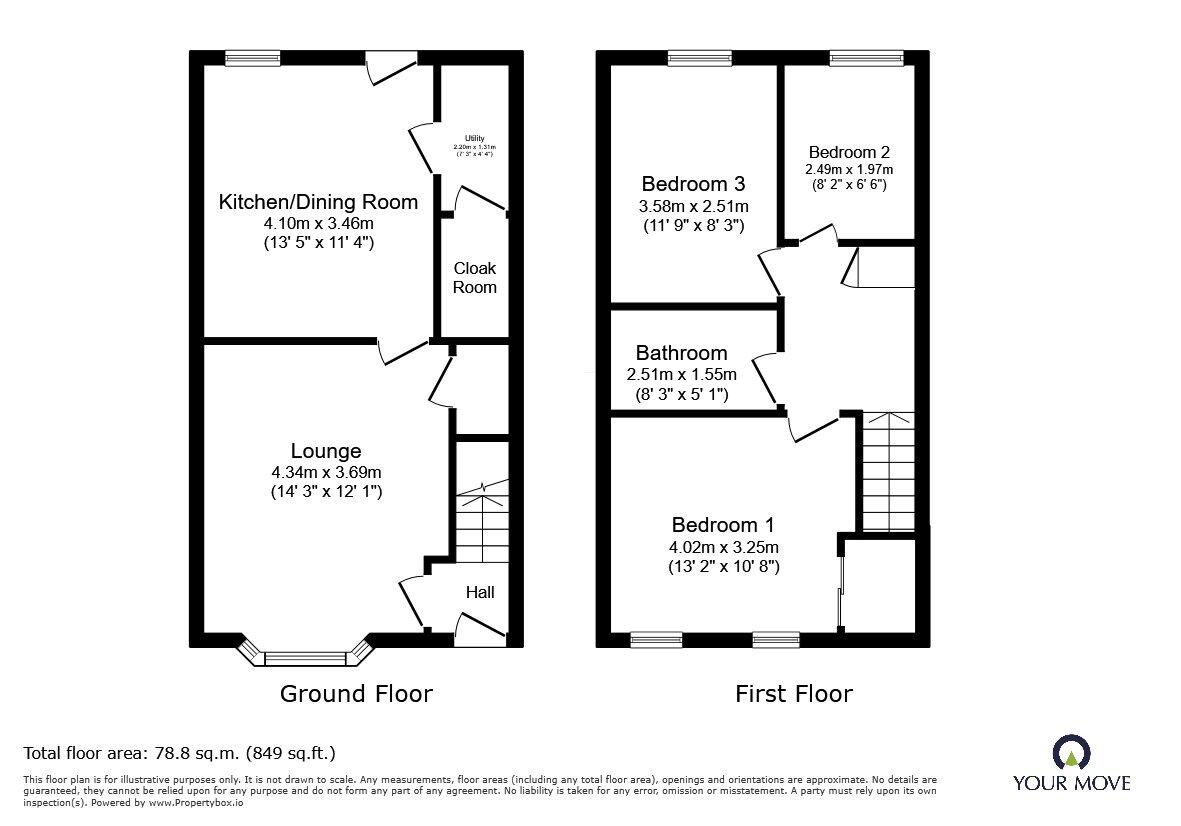 Floorplan of 3 bedroom Semi Detached House for sale, Mulberry Gardens, Goole, DN14
