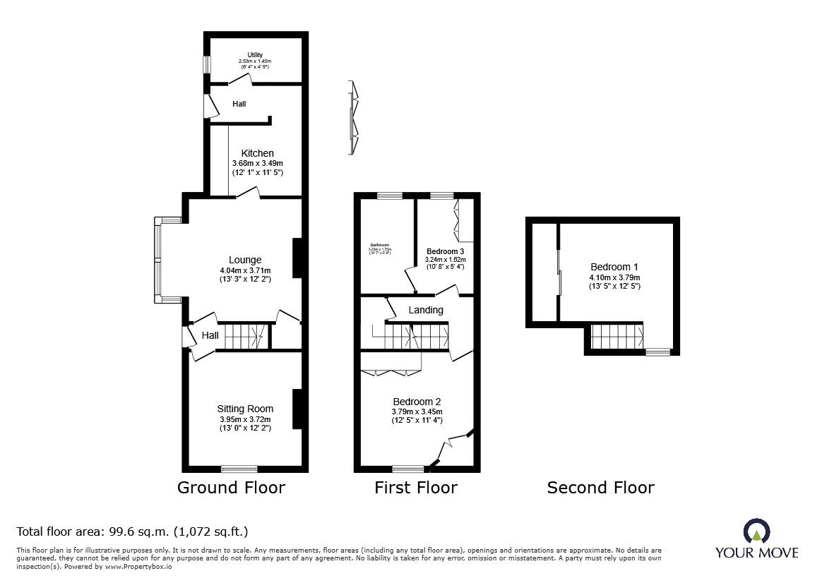 Floorplan of 3 bedroom Semi Detached House for sale, Bournville, Goole, East Yorkshire, DN14