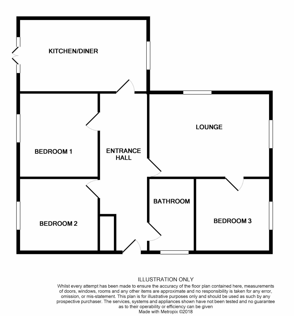 Floorplan of 3 bedroom Detached Bungalow to rent, Grebe Close, Bradwell, Norfolk, NR31