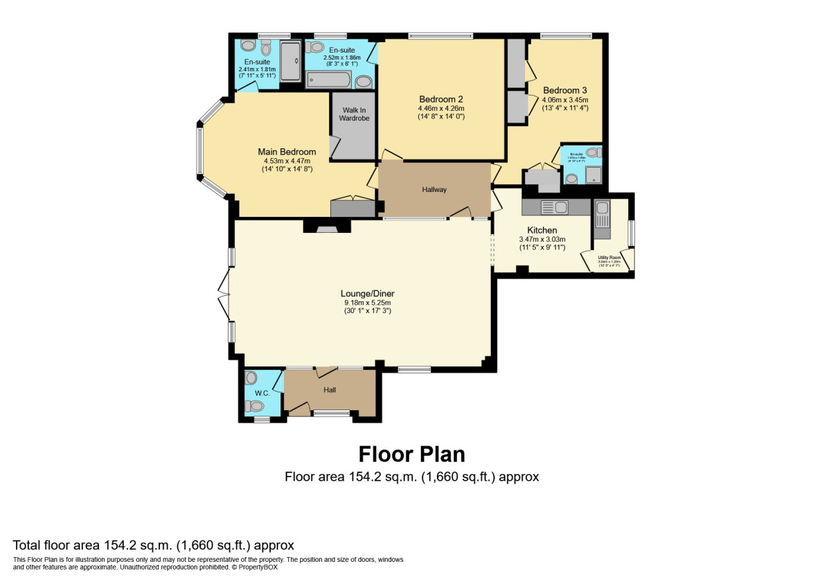 Floorplan of 3 bedroom Semi Detached Bungalow to rent, Decoy Road, Ormesby, Norfolk, NR29