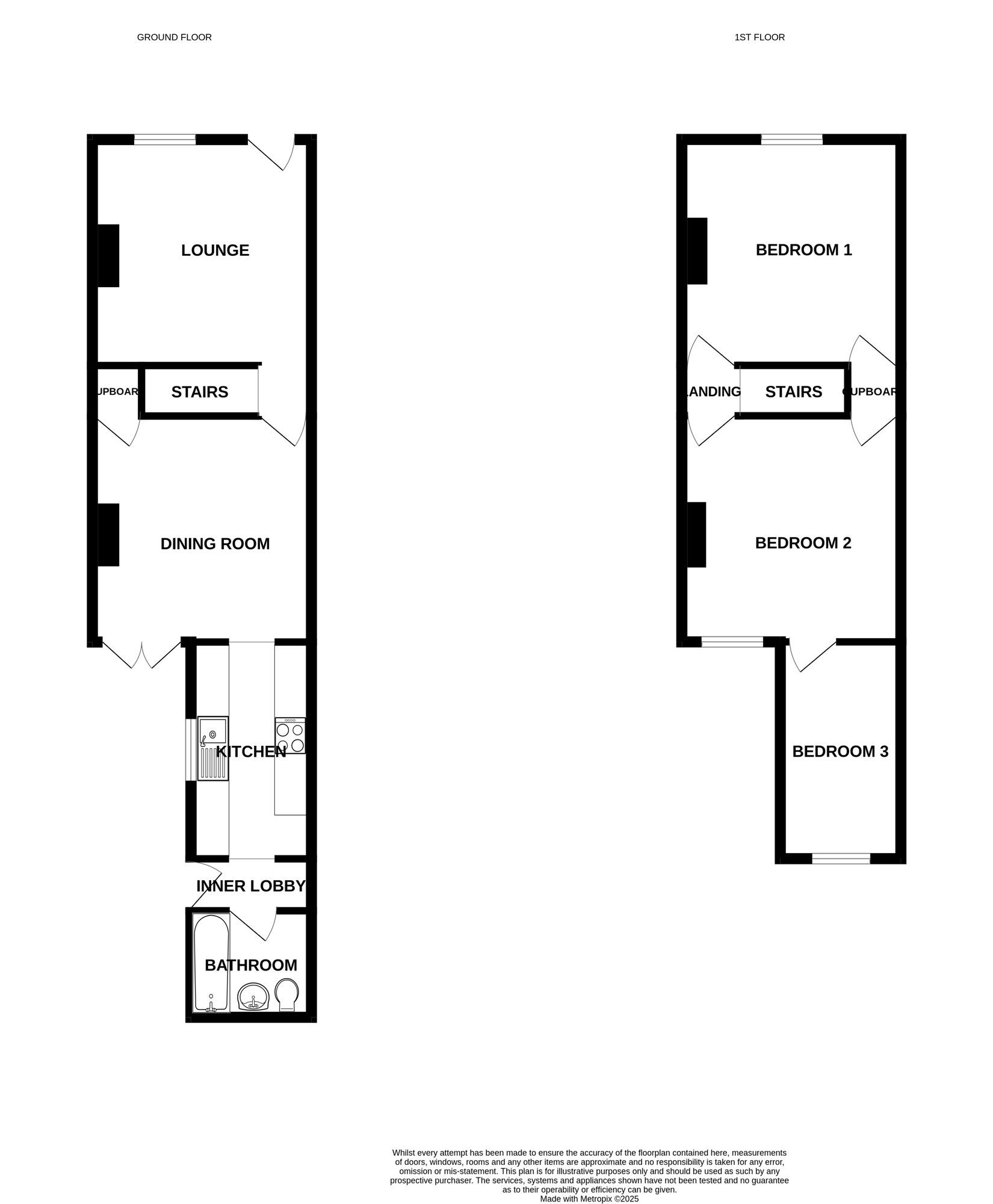 Floorplan of 3 bedroom Mid Terrace House for sale, Essex Road, Lowestoft, Suffolk, NR32