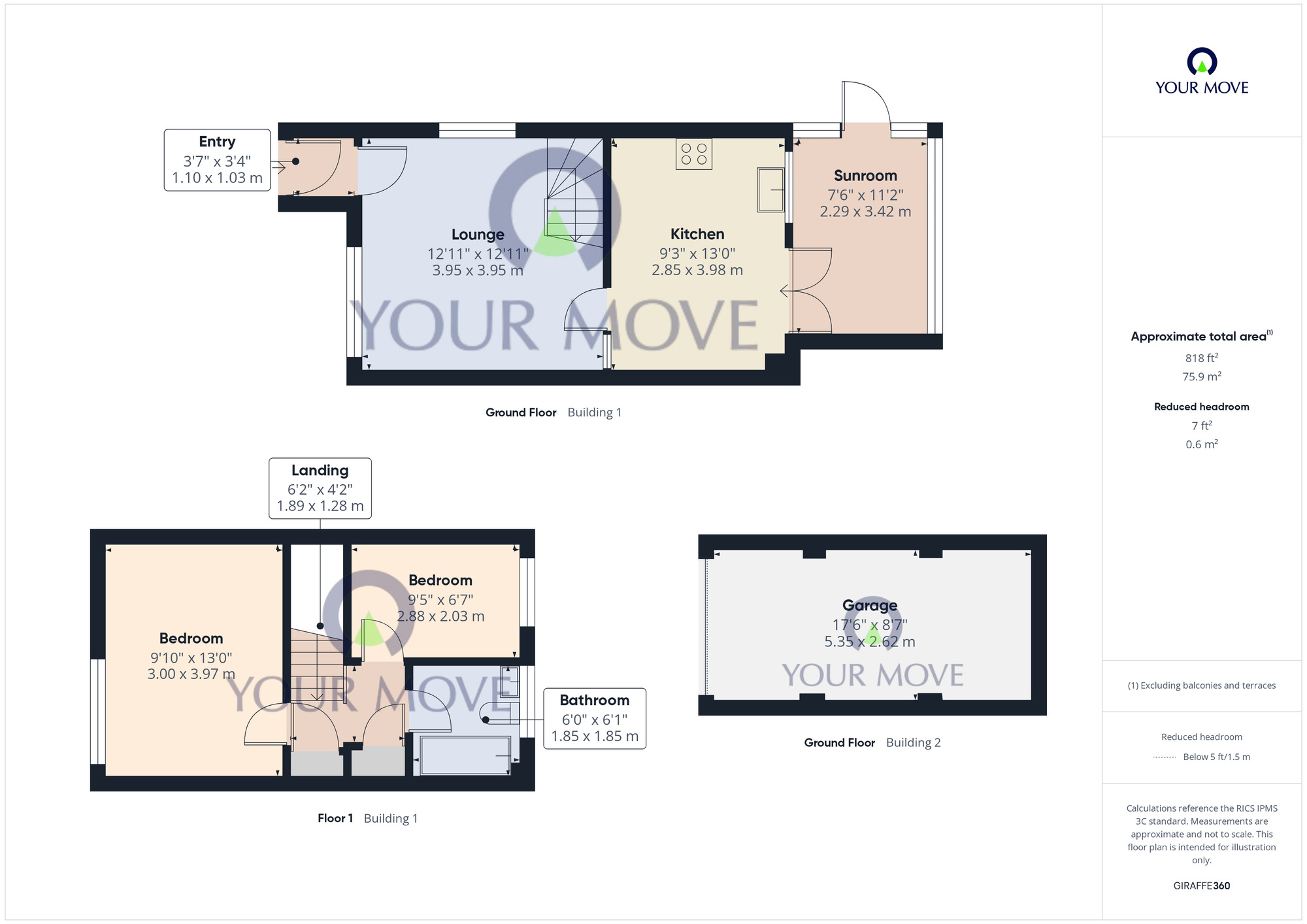Floorplan of 2 bedroom End Terrace House for sale, Rosedale Gardens, Lowestoft, Suffolk, NR33