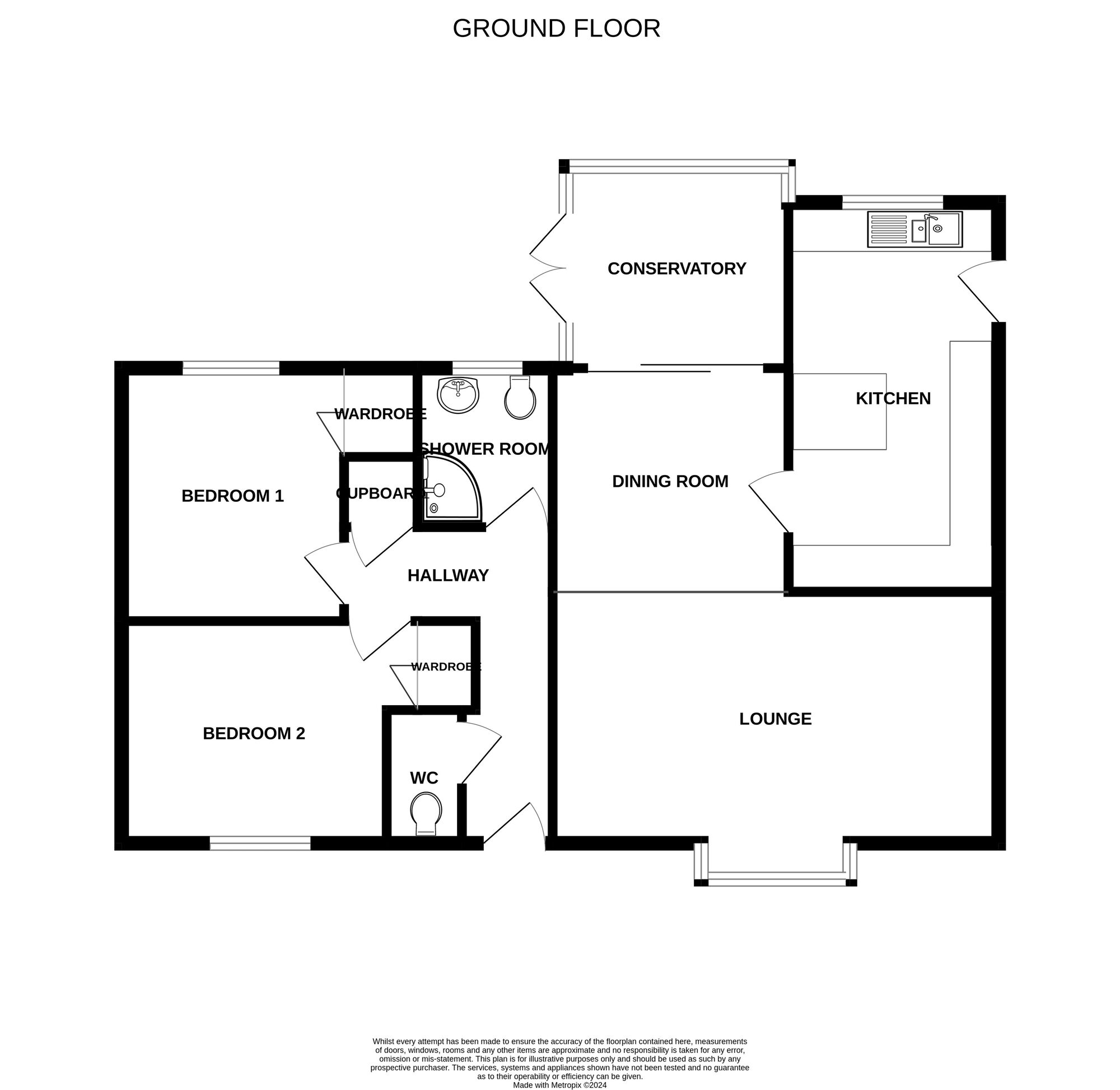 Floorplan of 2 bedroom Detached Bungalow for sale, Jimmy Brown Close, Caister-on-Sea, Norfolk, NR30