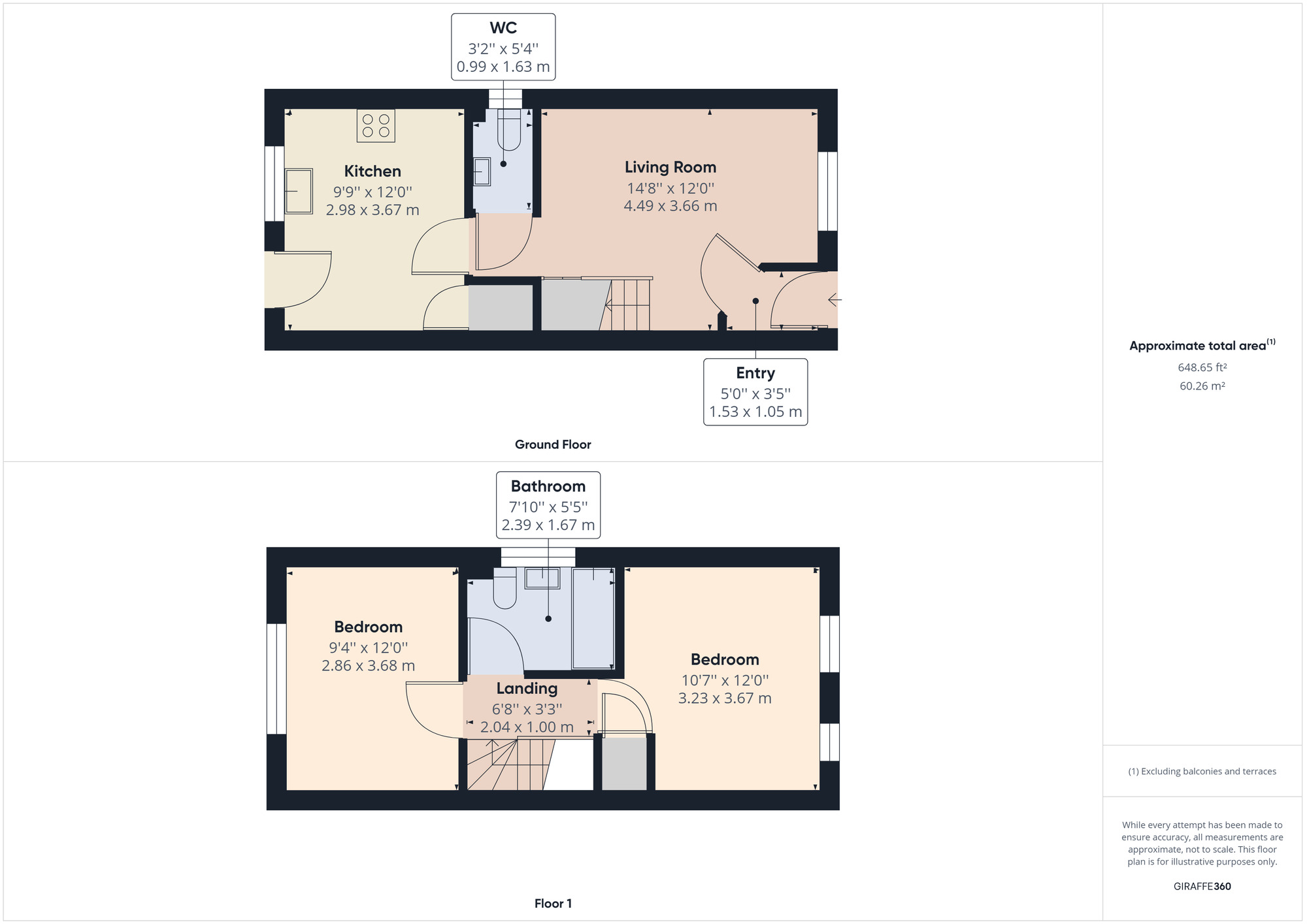 Floorplan of 2 bedroom Semi Detached House to rent, Broad Fleet Close, Oulton, Suffolk, NR32