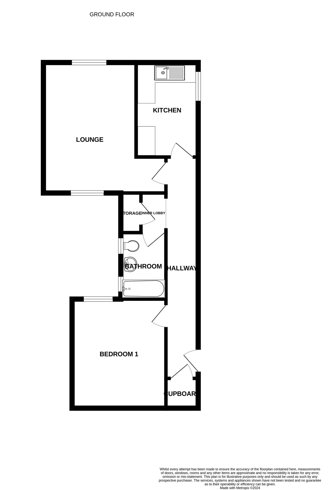 Floorplan of Mid Terrace Flat for sale, King Street, Great Yarmouth, Norfolk, NR30