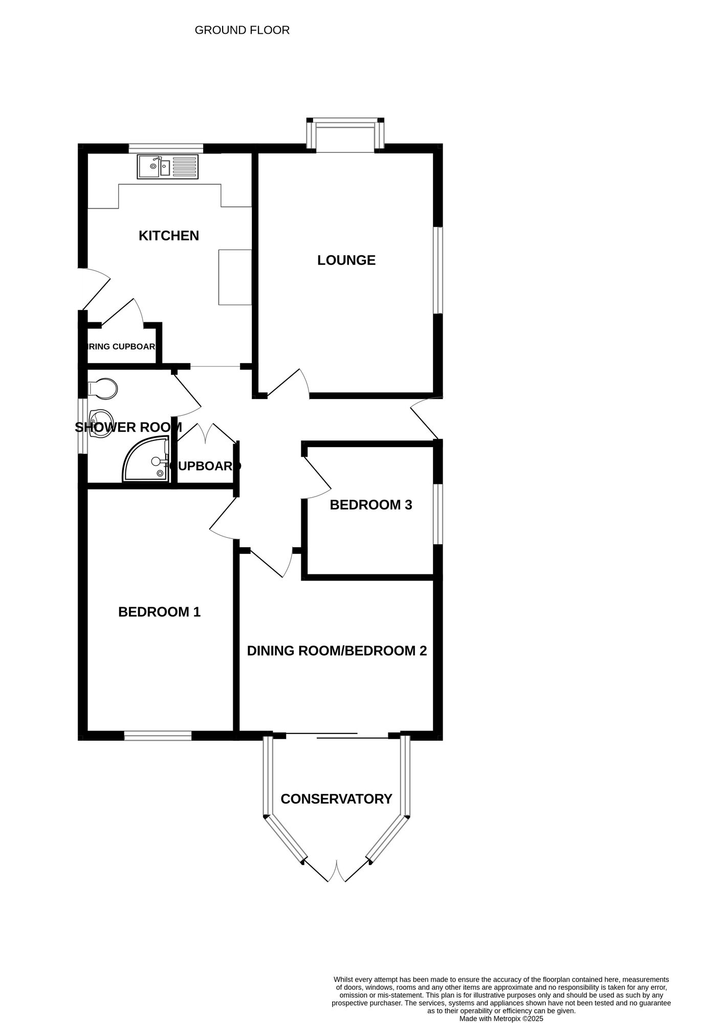 Floorplan of 2 bedroom Detached Bungalow for sale, Fell Way, Bradwell, Norfolk, NR31
