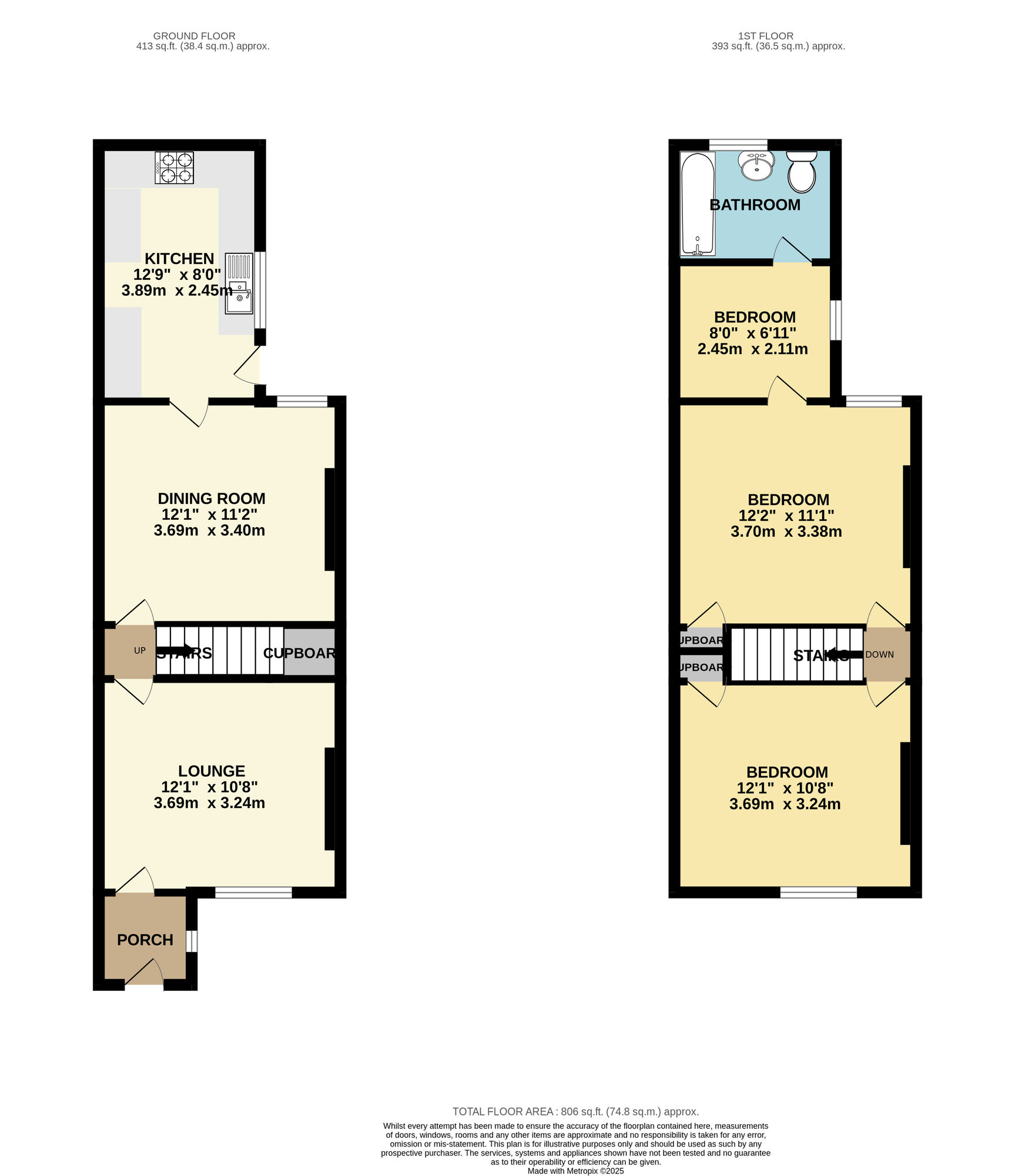 Floorplan of 3 bedroom Mid Terrace House for sale, Suffield Road, Gorleston, Norfolk, NR31