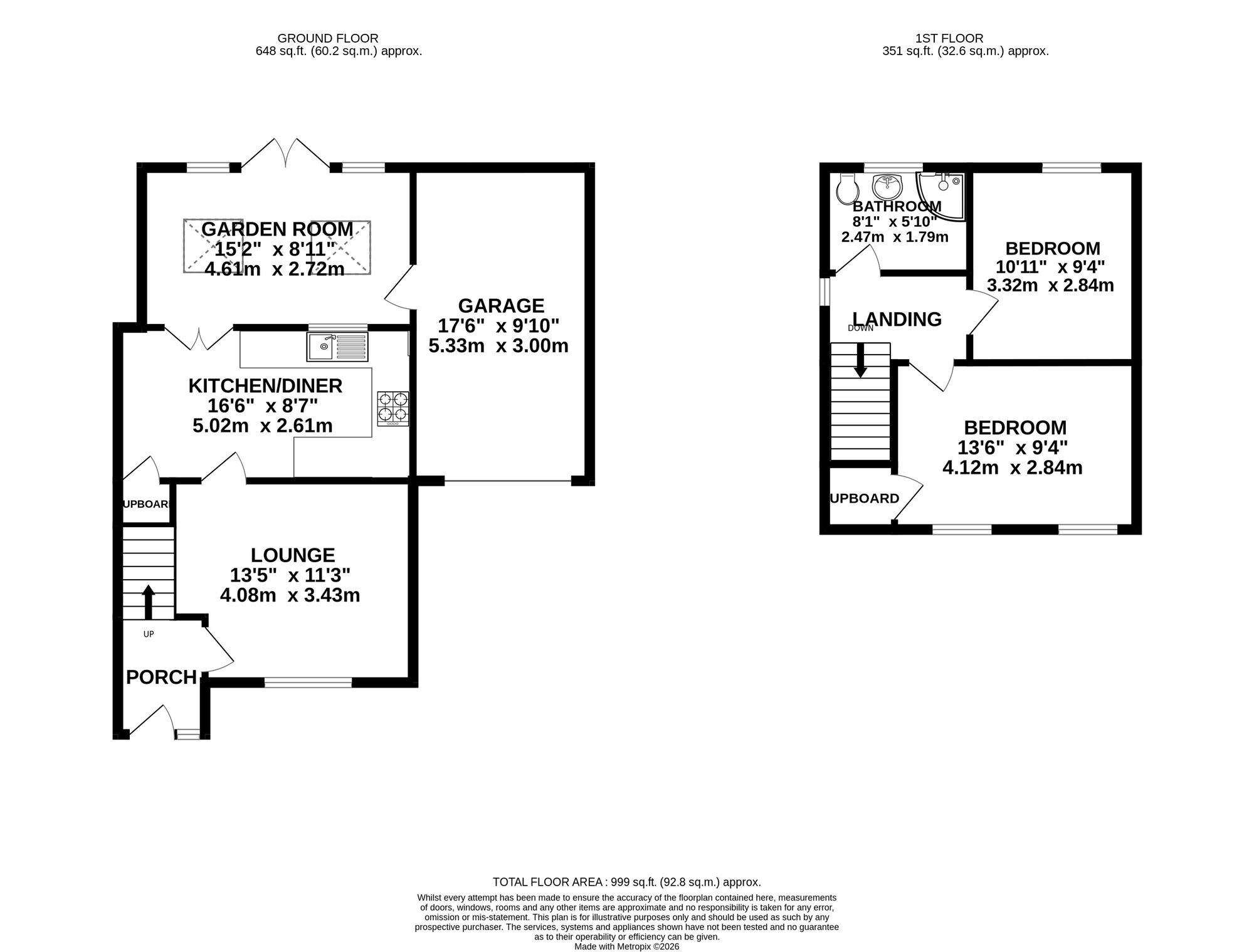 Floorplan of 2 bedroom Detached House for sale, Burnet Road, Bradwell, Norfolk, NR31
