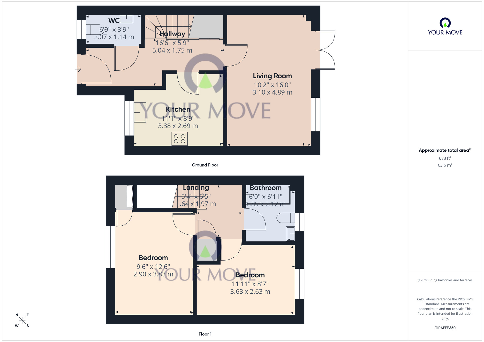 Floorplan of 2 bedroom End Terrace House for sale, Kings Drive, Bradwell, Norfolk, NR31