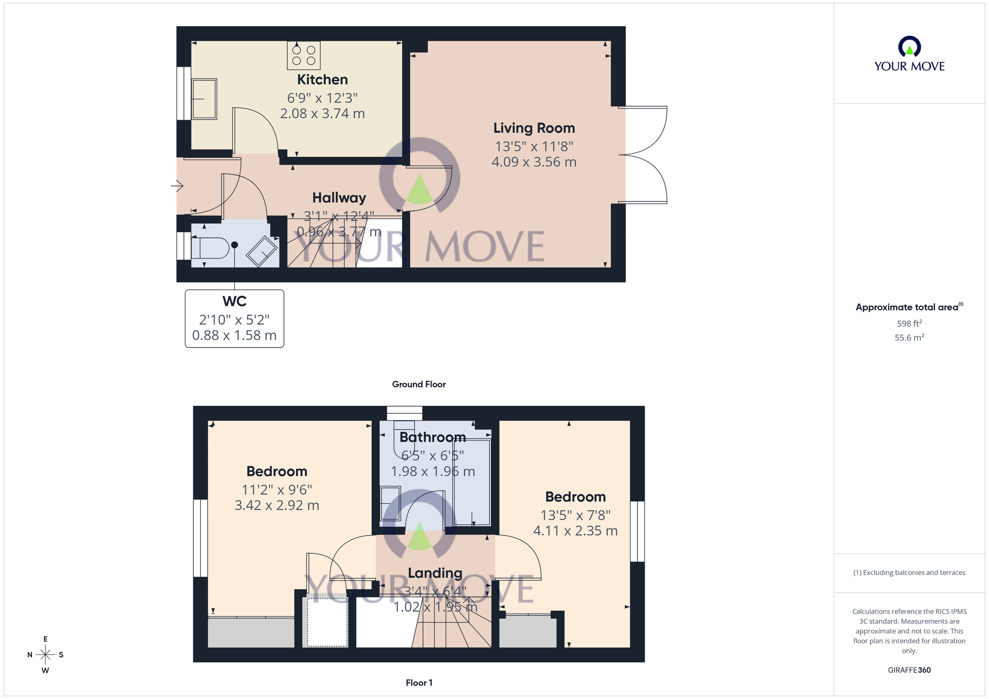 Floorplan of 2 bedroom Semi Detached House for sale, Johnson Way, Lowestoft, Suffolk, NR32