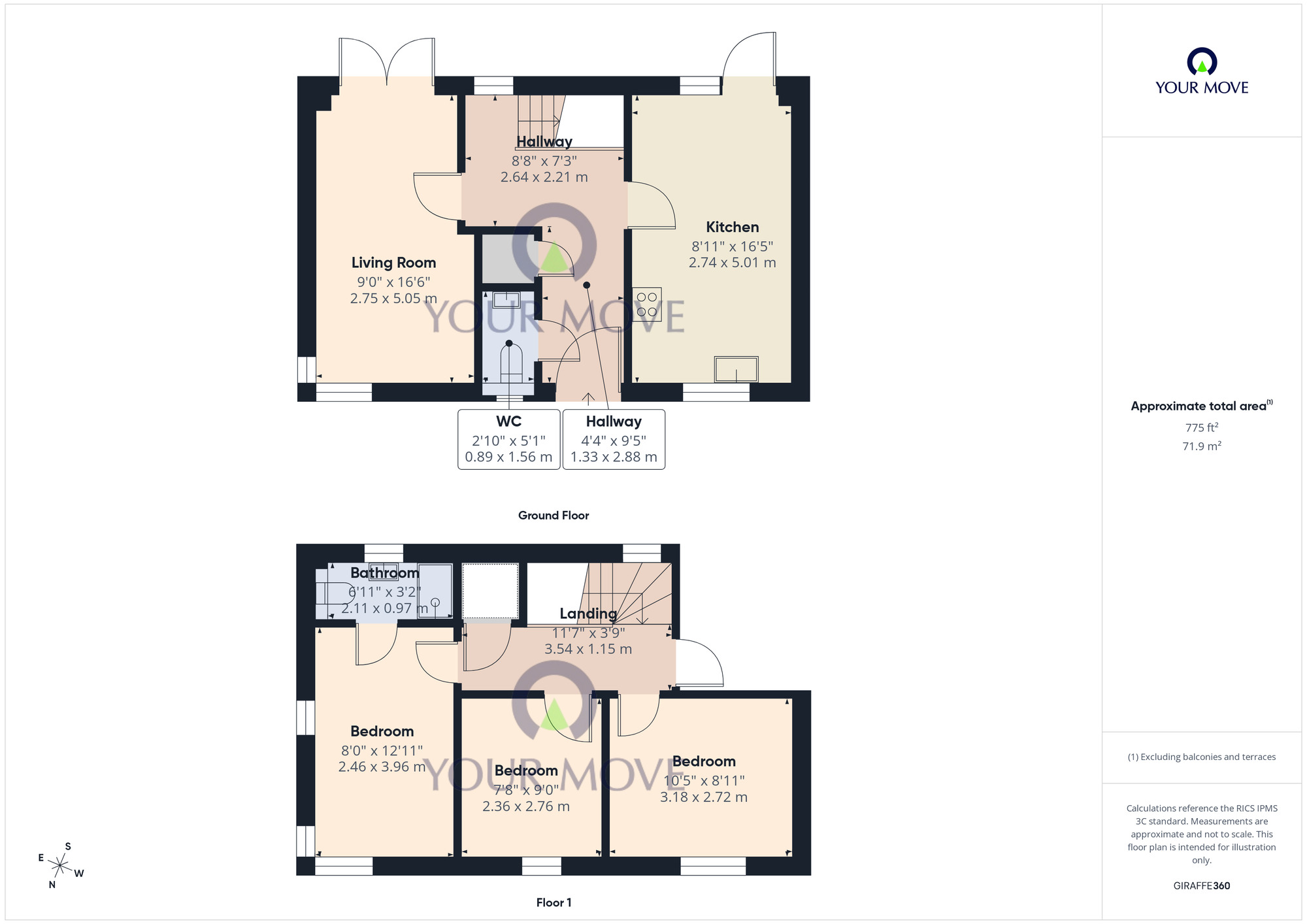 Floorplan of 3 bedroom End Terrace House for sale, Wainscot Drive, Bradwell, Norfolk, NR31