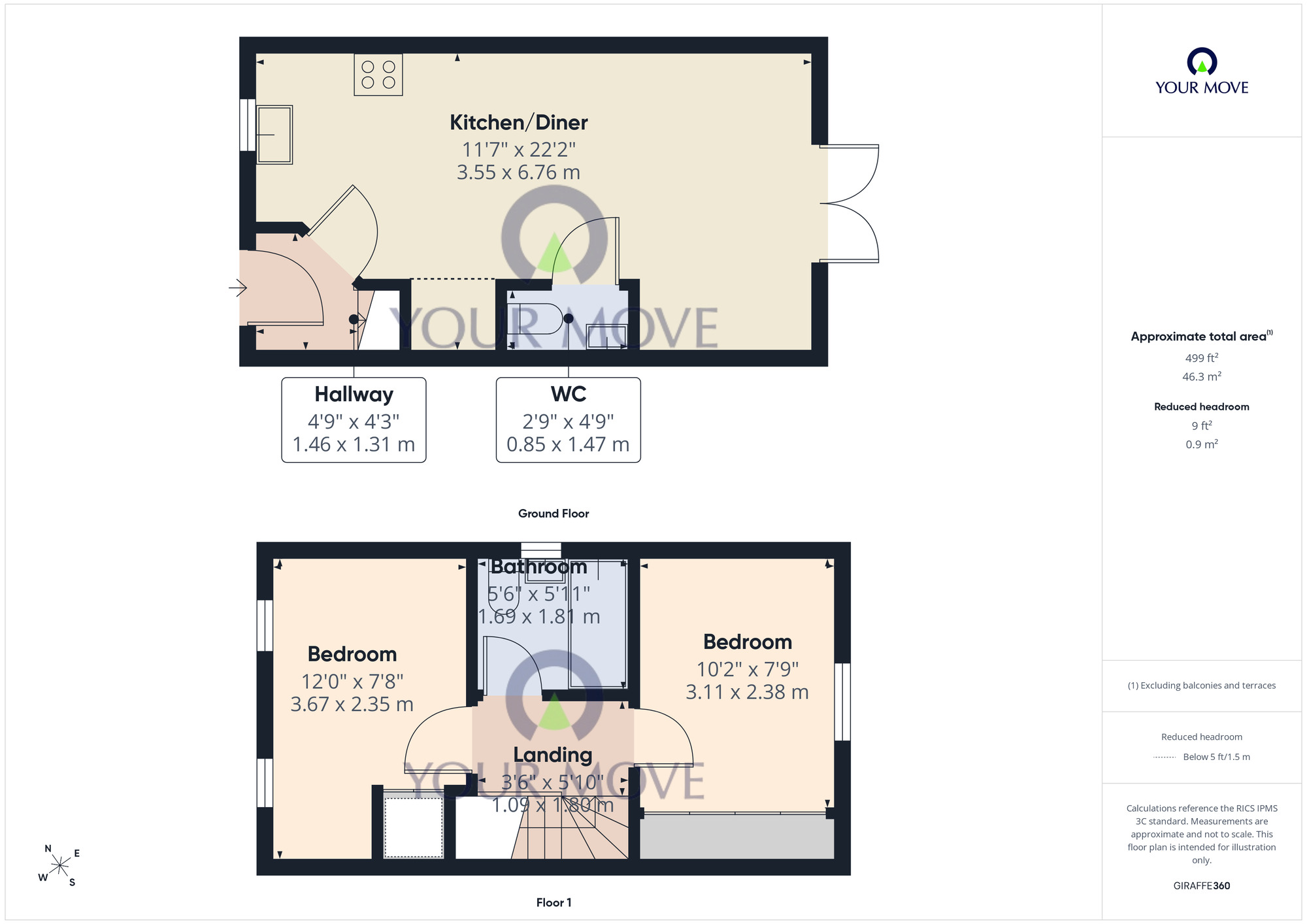 Floorplan of 2 bedroom Mid Terrace House for sale, Amis Road, Bradwell, Norfolk, NR31