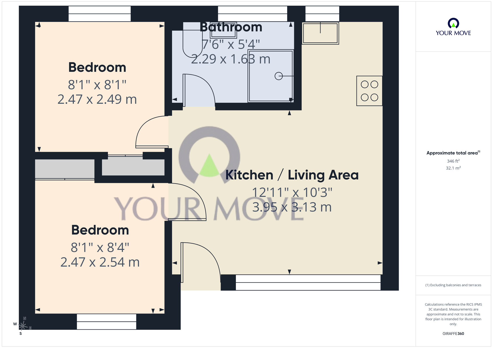 Floorplan of 2 bedroom Mid Terrace Property for sale, Waveney Valley, Kingfisher Park Homes, Great Yarmouth, NR31