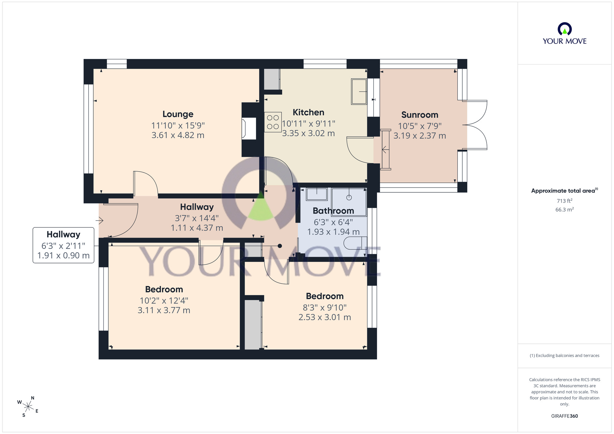 Floorplan of 2 bedroom Semi Detached Bungalow for sale, Dixon Drive, Lowestoft, Suffolk, NR33