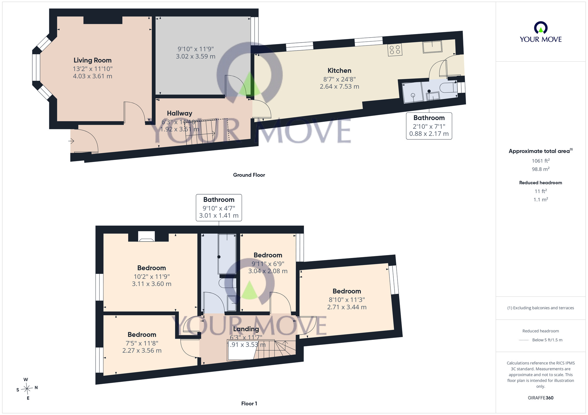 Floorplan of 4 bedroom End Terrace House for sale, Osborne Street, Lowestoft, Suffolk, NR32