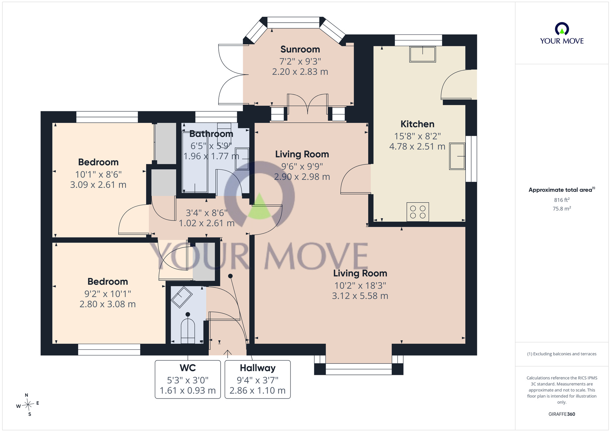Floorplan of 2 bedroom Detached Bungalow for sale, The Homestead, Carlton Colville, Suffolk, NR33
