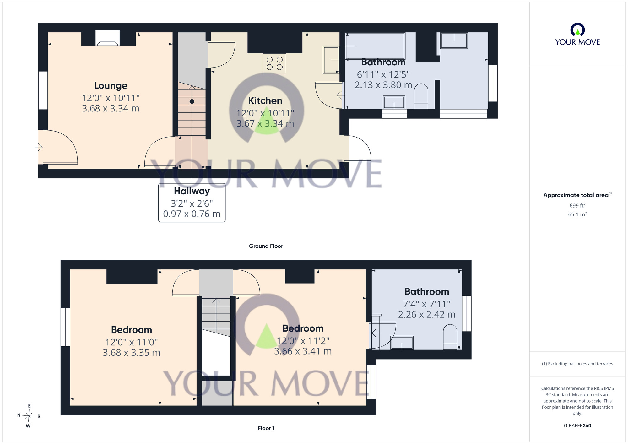Floorplan of 2 bedroom Mid Terrace House for sale, Jubilee Terrace, Caister-on-Sea, Norfolk, NR30