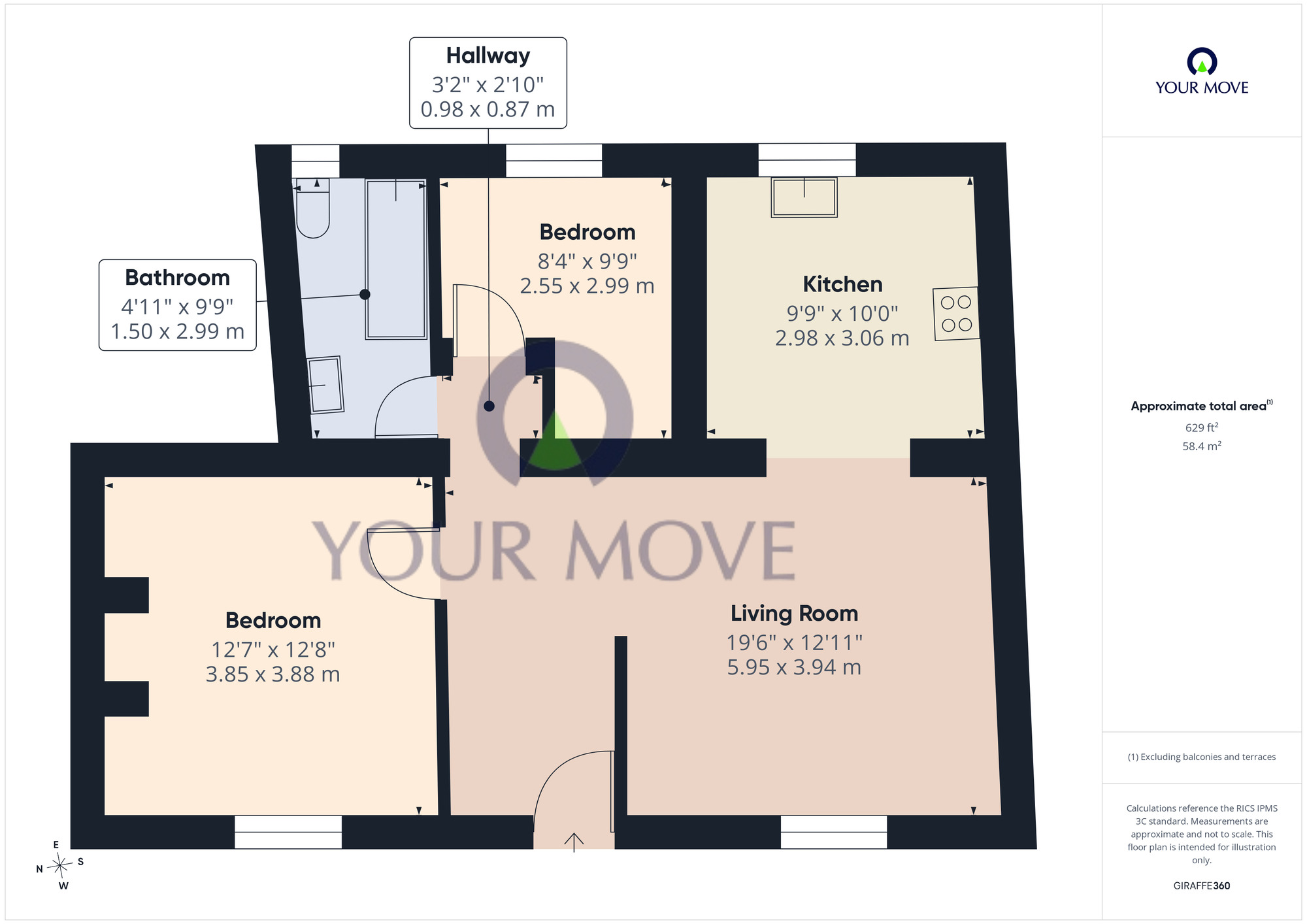 Floorplan of 2 bedroom Flat for sale, Bells Road, Gorleston, Norfolk, NR31