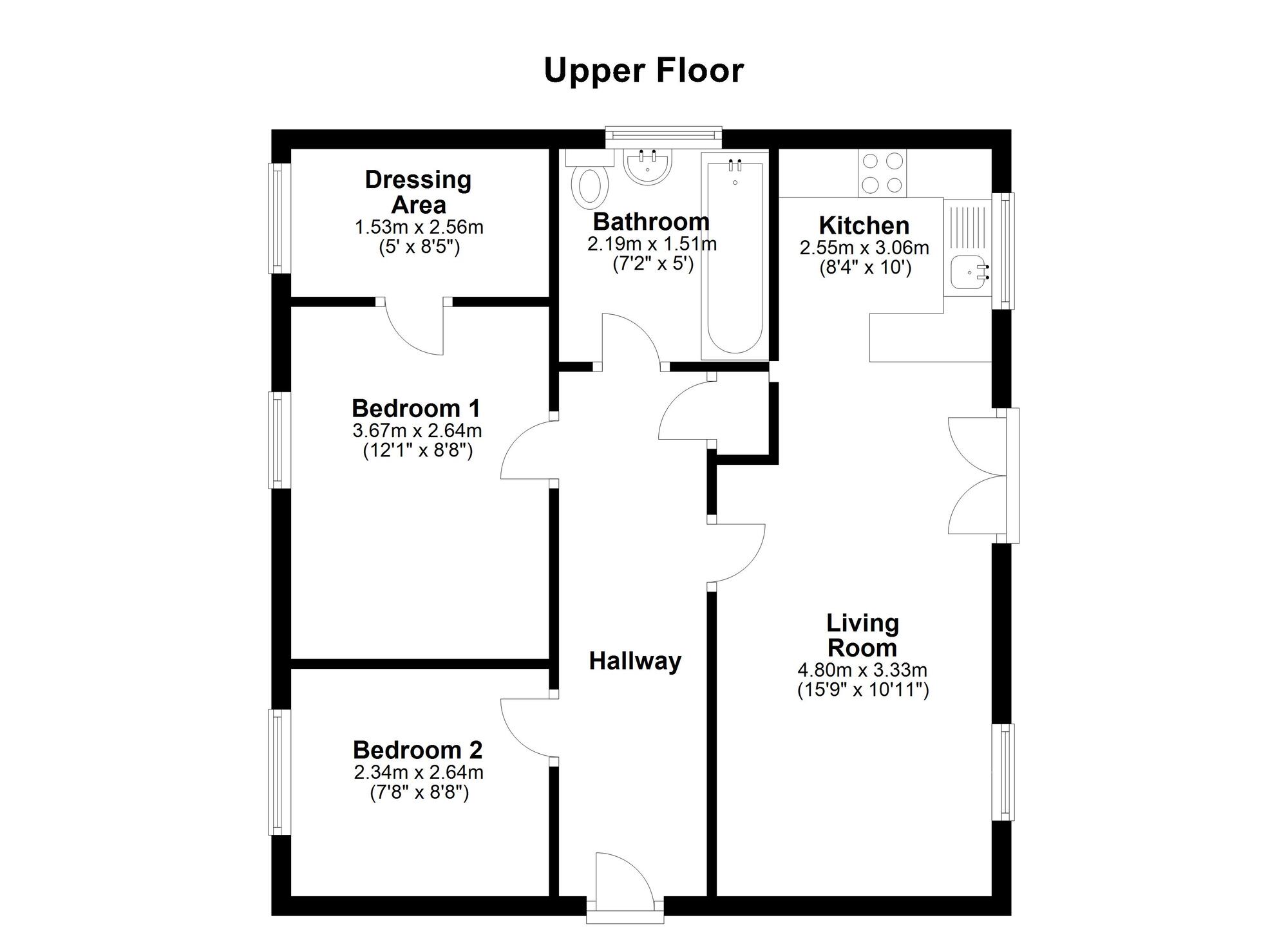Floorplan of 2 bedroom  Flat to rent, Harwood Drive, Houghton Le Spring, Tyne And Wear, DH4