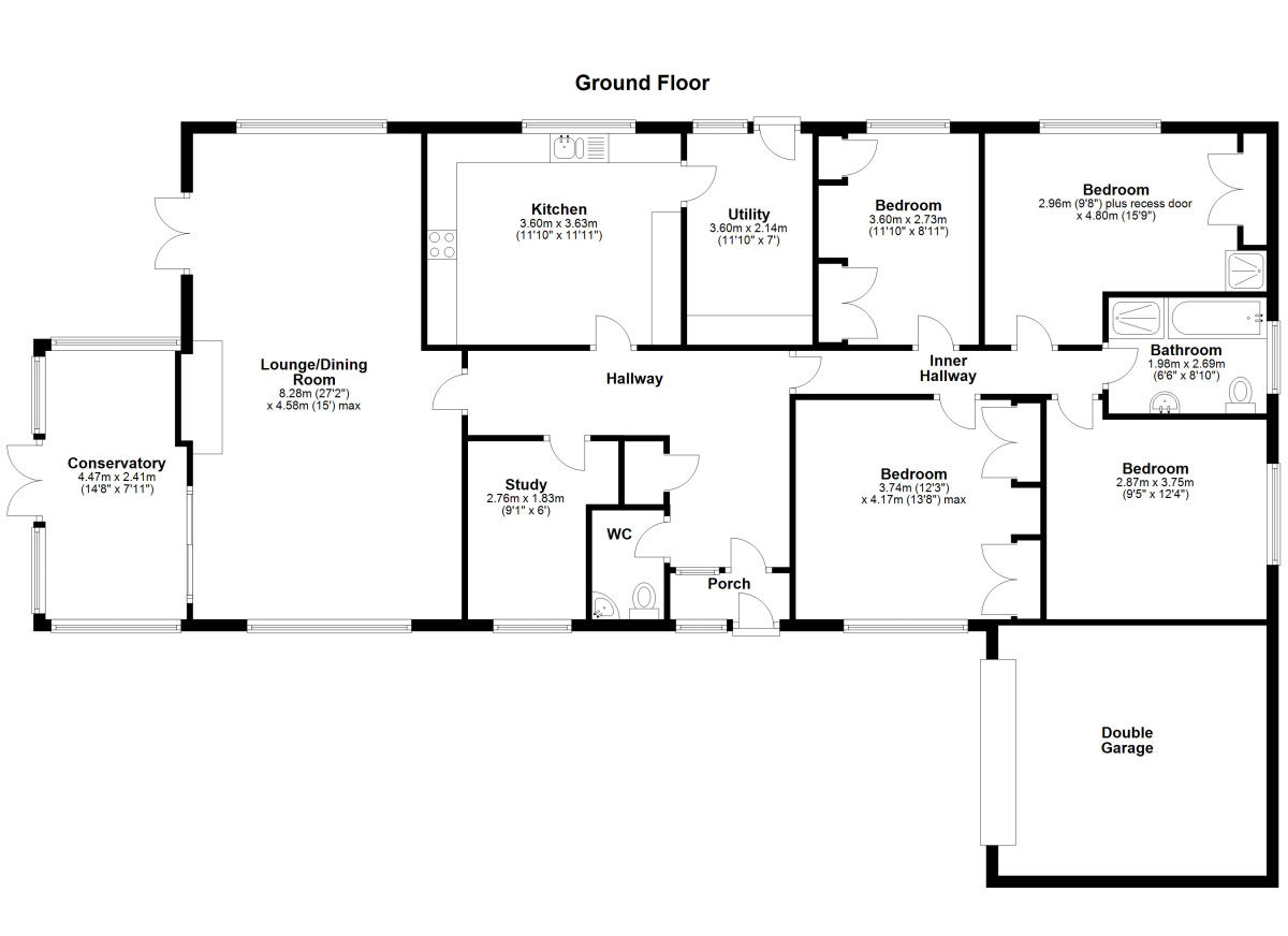 Floorplan of 3 bedroom Detached Bungalow for sale, Edwin Street, Tyne And Wear, DH5