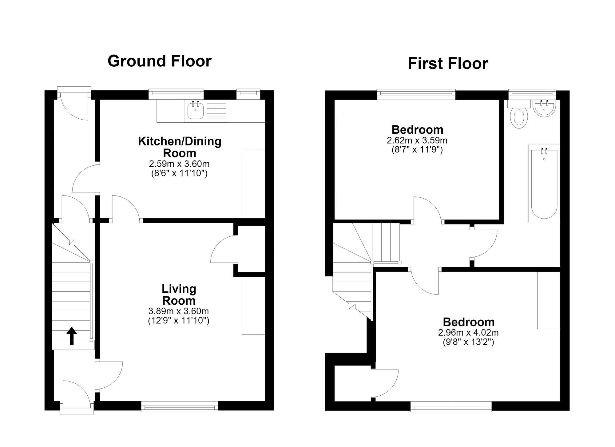 Floorplan of 2 bedroom Mid Terrace House to rent, Springwell Terrace, Hetton-Le-Hole, Tyne And Wear, DH5