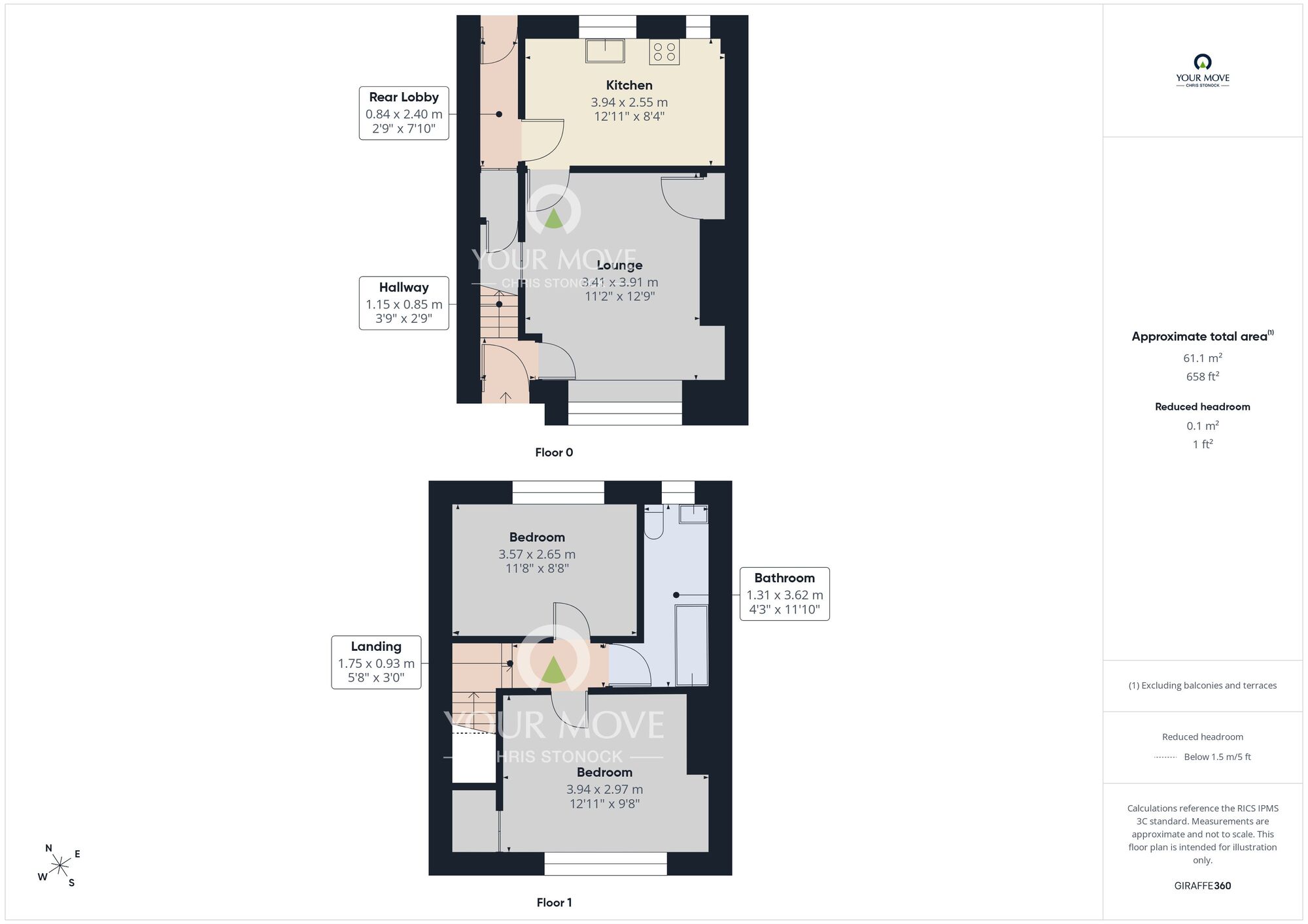 Floorplan of 2 bedroom Mid Terrace House to rent, Springwell Terrace, Hetton-Le-Hole, Tyne And Wear, DH5