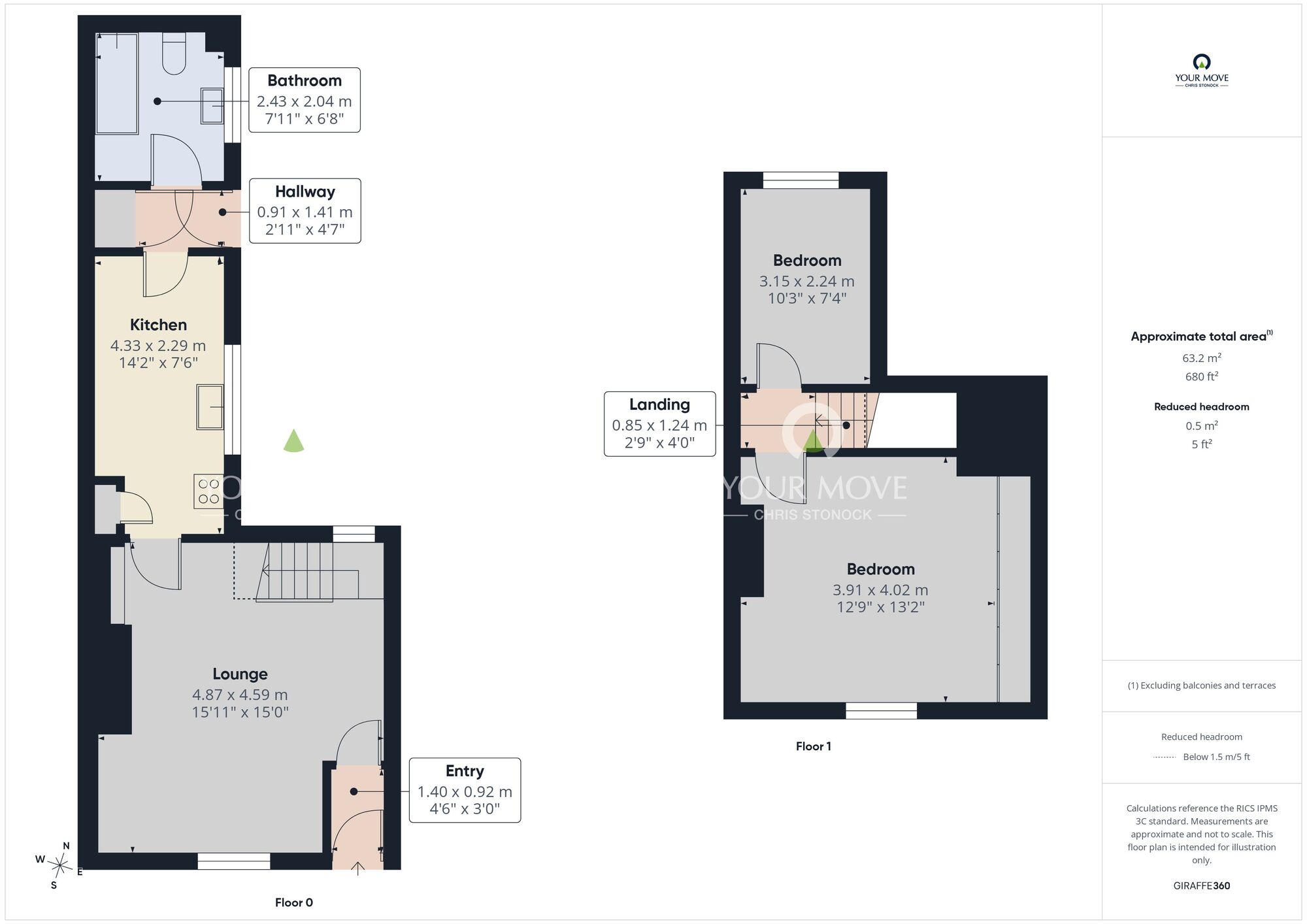 Floorplan of 2 bedroom Mid Terrace House to rent, Lumley Street, Houghton Le Spring, Tyne and Wear, DH4