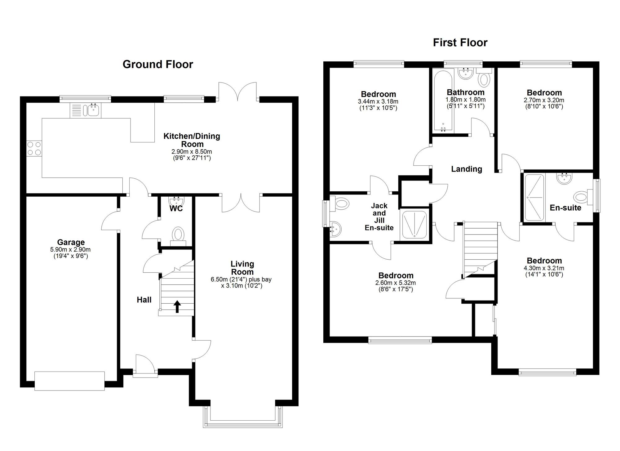 Floorplan of 4 bedroom Detached House for sale, Aberford Drive, Scholars Gate, Houghton-Le-Spring, DH4